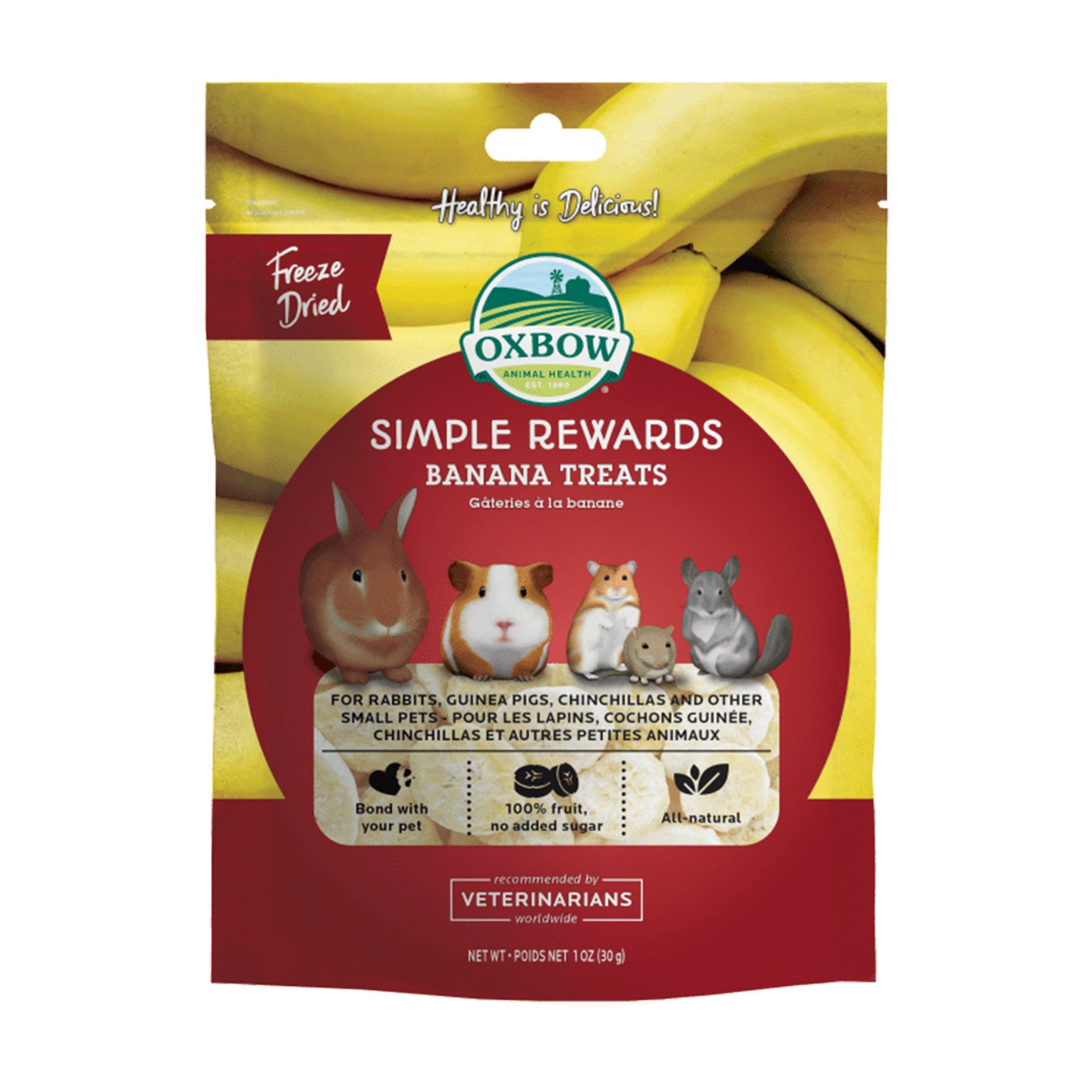 Oxbow Animal Health Simple Rewards Freeze Dried Banana Small Animal Treats 1-oz