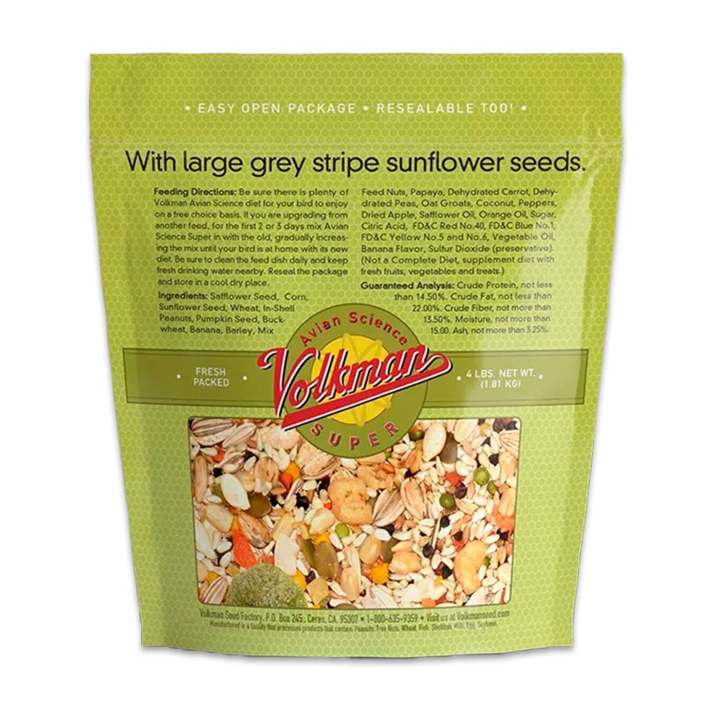 Volkman Seed Company Avian Science Super Parrot Bird Treat 4-lb