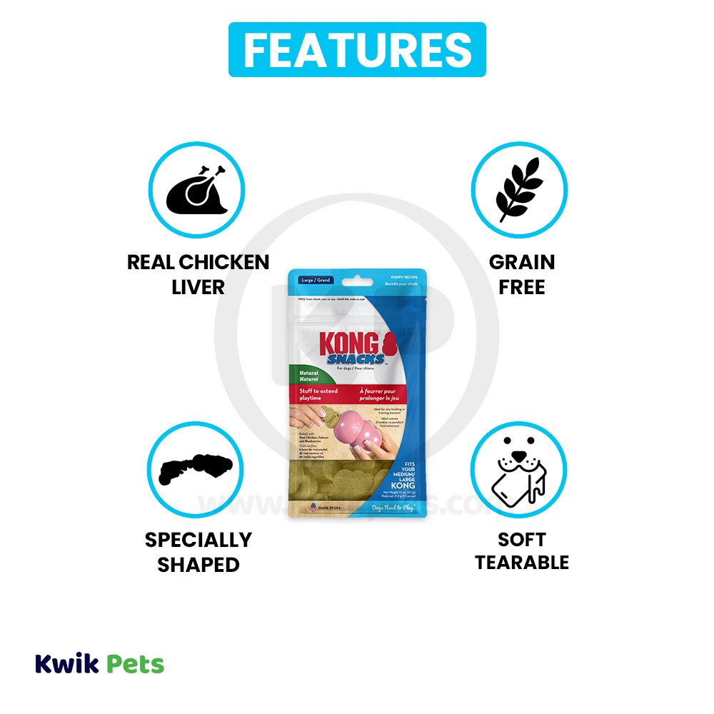 KONG Stuff’N Snacks Puppy Treats Chicken Liver Large 11-oz