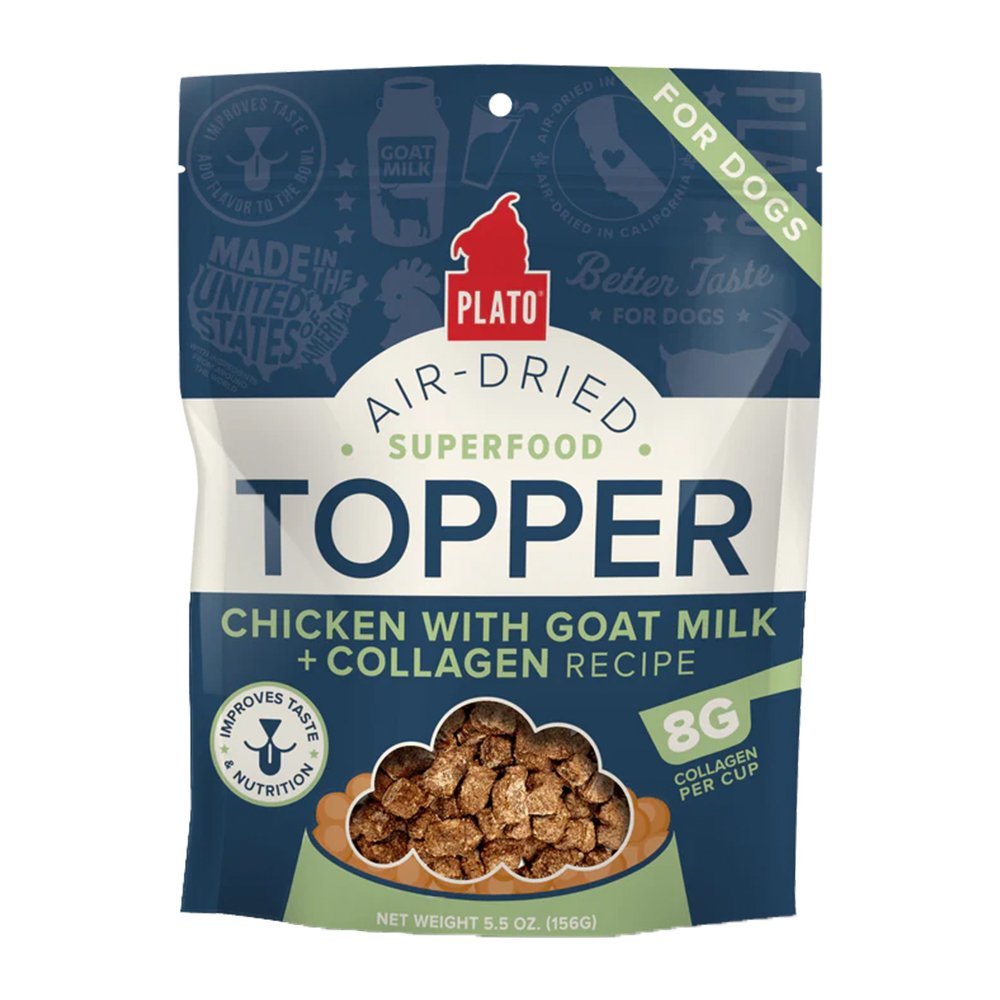 Plato Air-Dried Chicken with Goat Milk & Collagen Dog Superfood Topper 5.5-oz