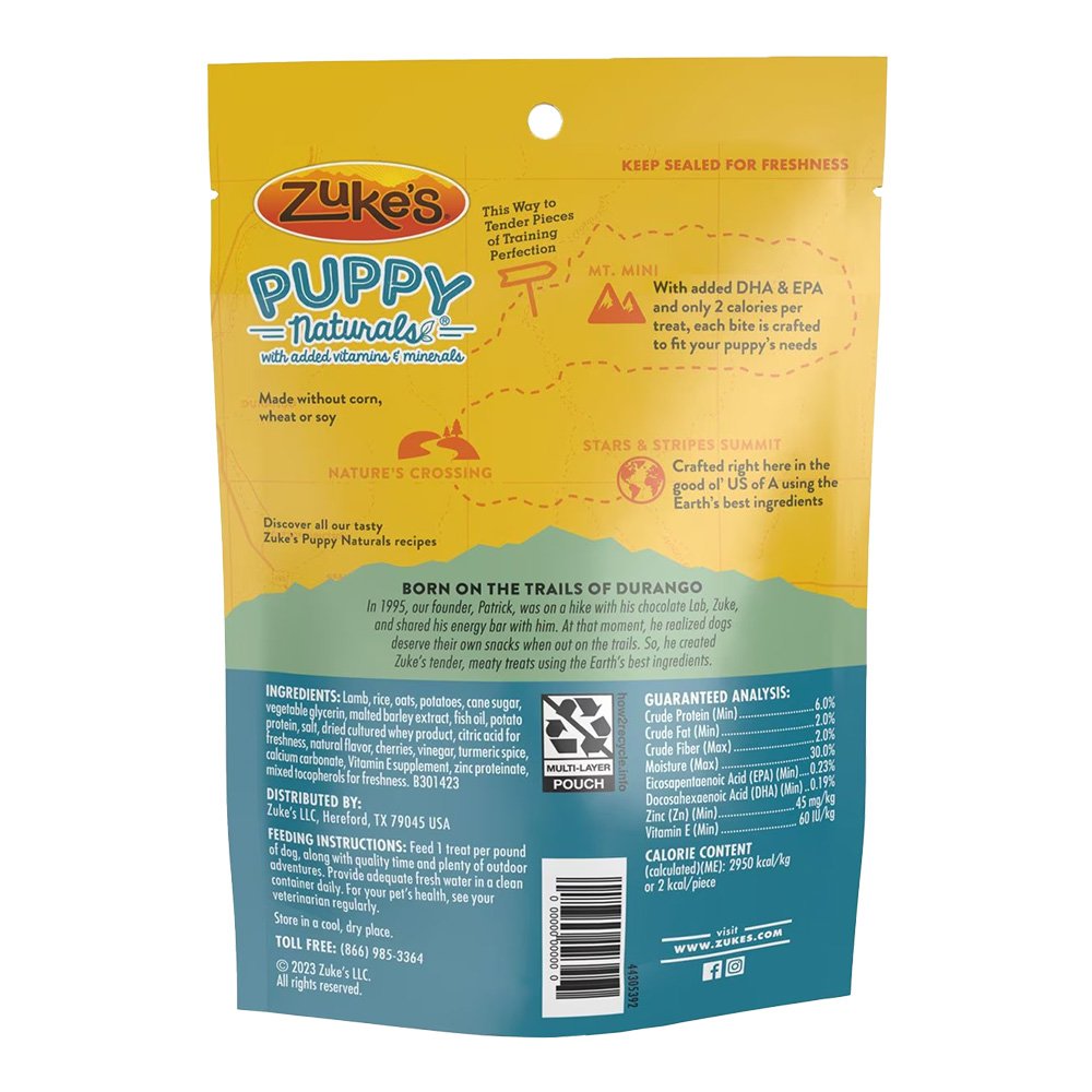 Zuke’s Puppy Naturals Training Dog Treats Lamb & Chickpea 5-oz