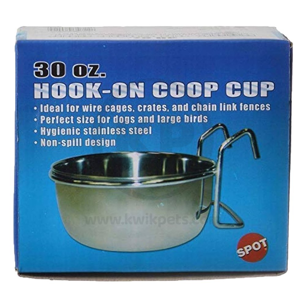 Ethical Pet Spot Stainless Steel Coop Cup with Wire Hanger 30-oz