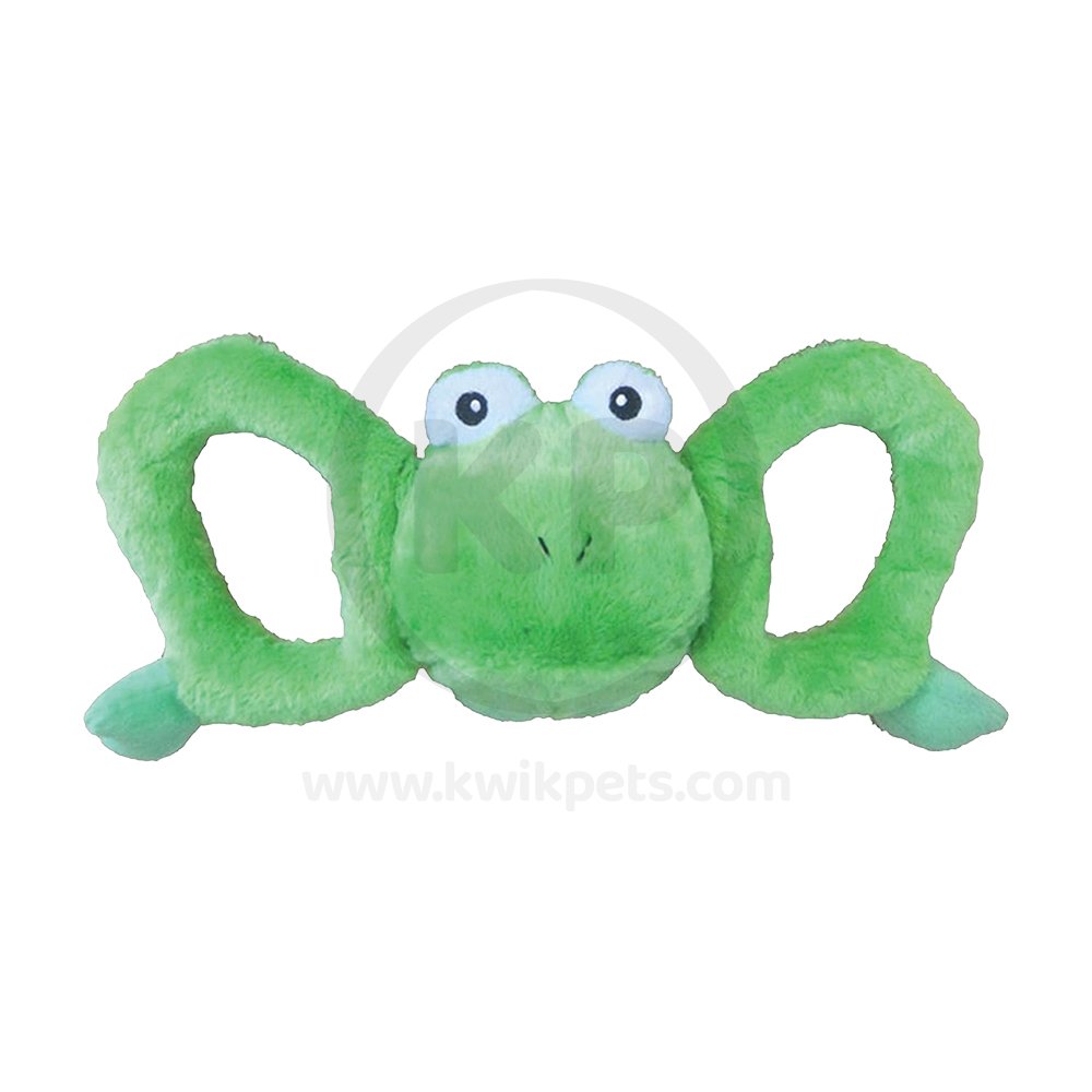 Jolly Pet Tug-a-Mals Frog Dog Toy Green Small 3-in