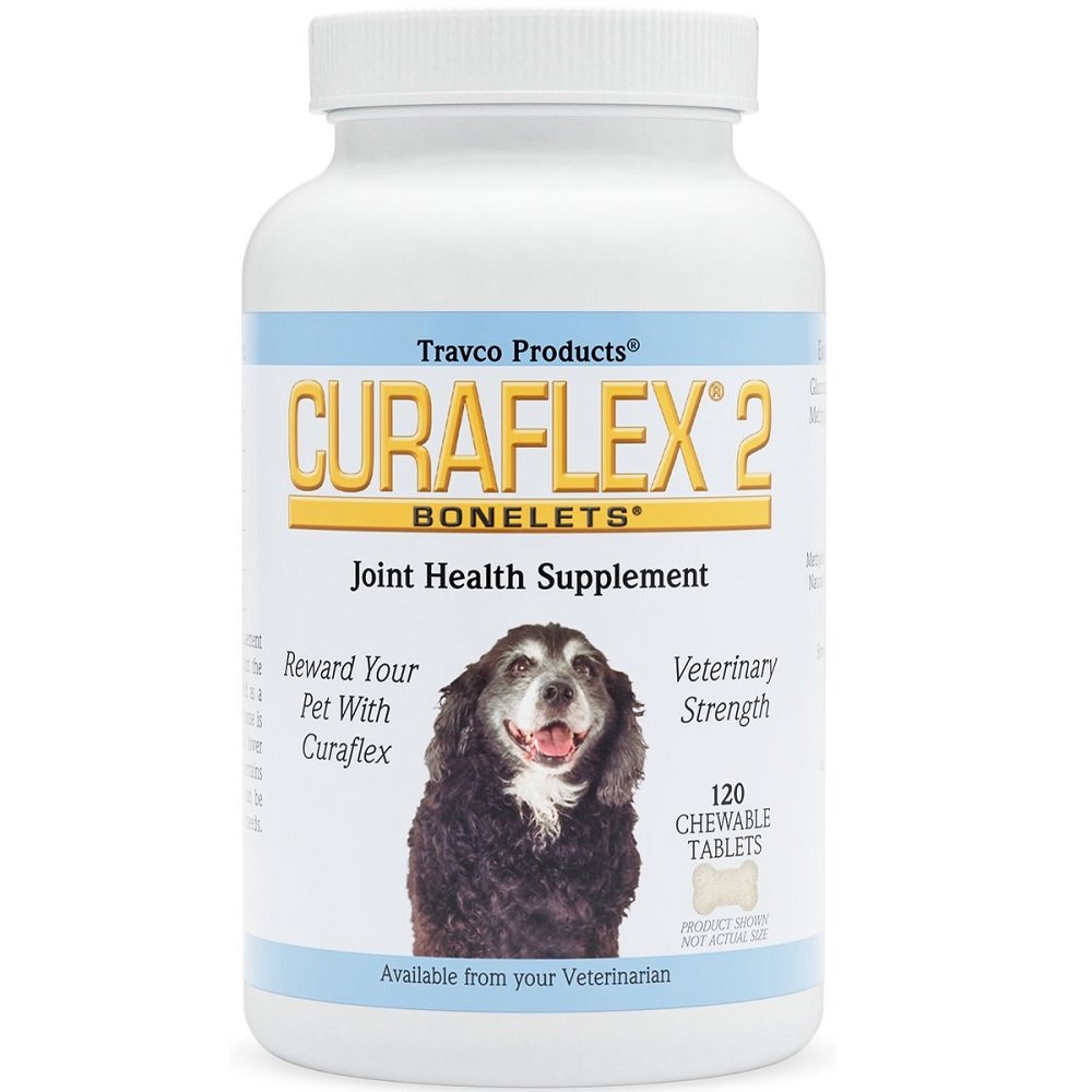 Travco Products Curaflex 2 Joint Health Supplement Chewable Tablets for Dogs 120 Count