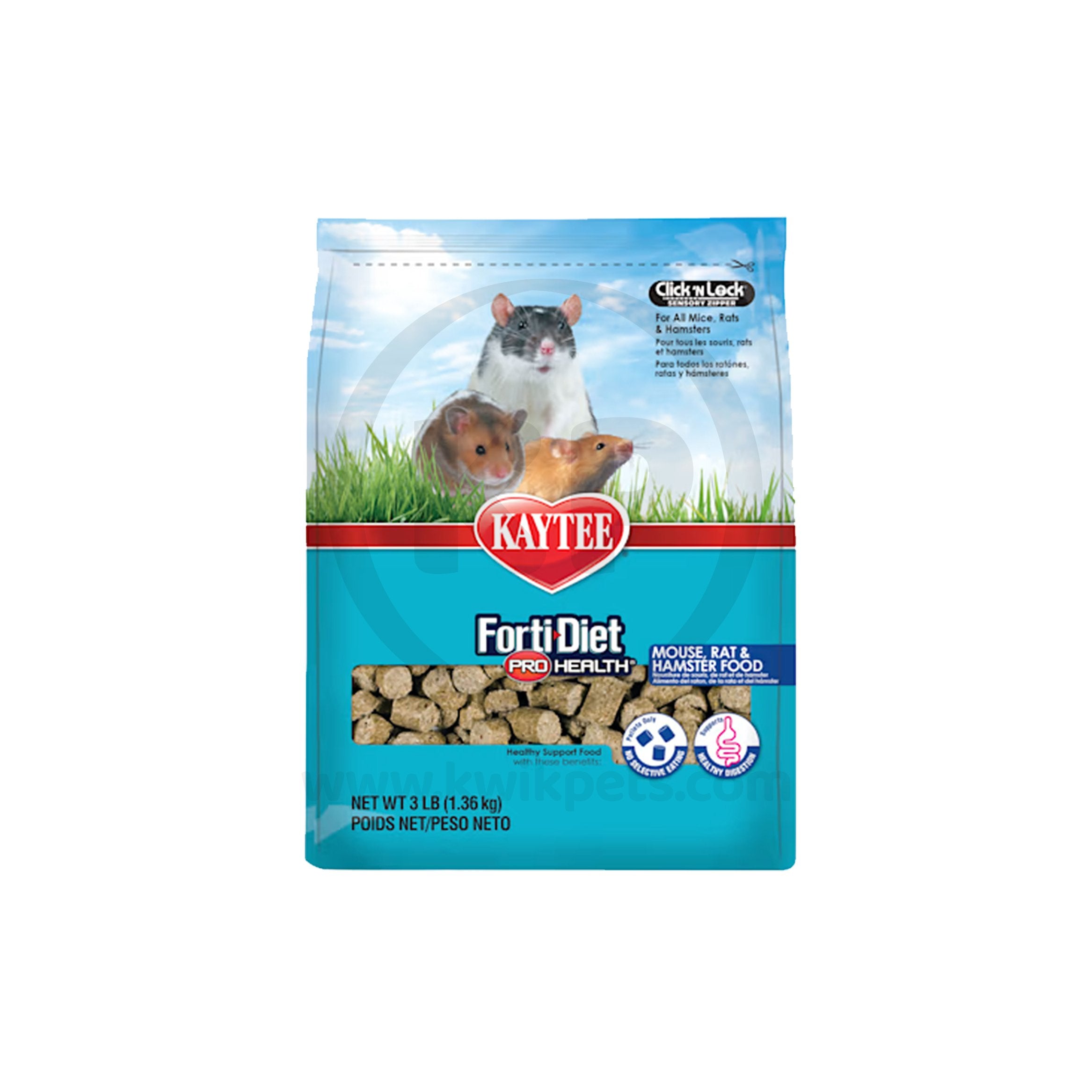 Kaytee Forti-Diet Pro Health Mouse Rat & Hamster Food 3-lb