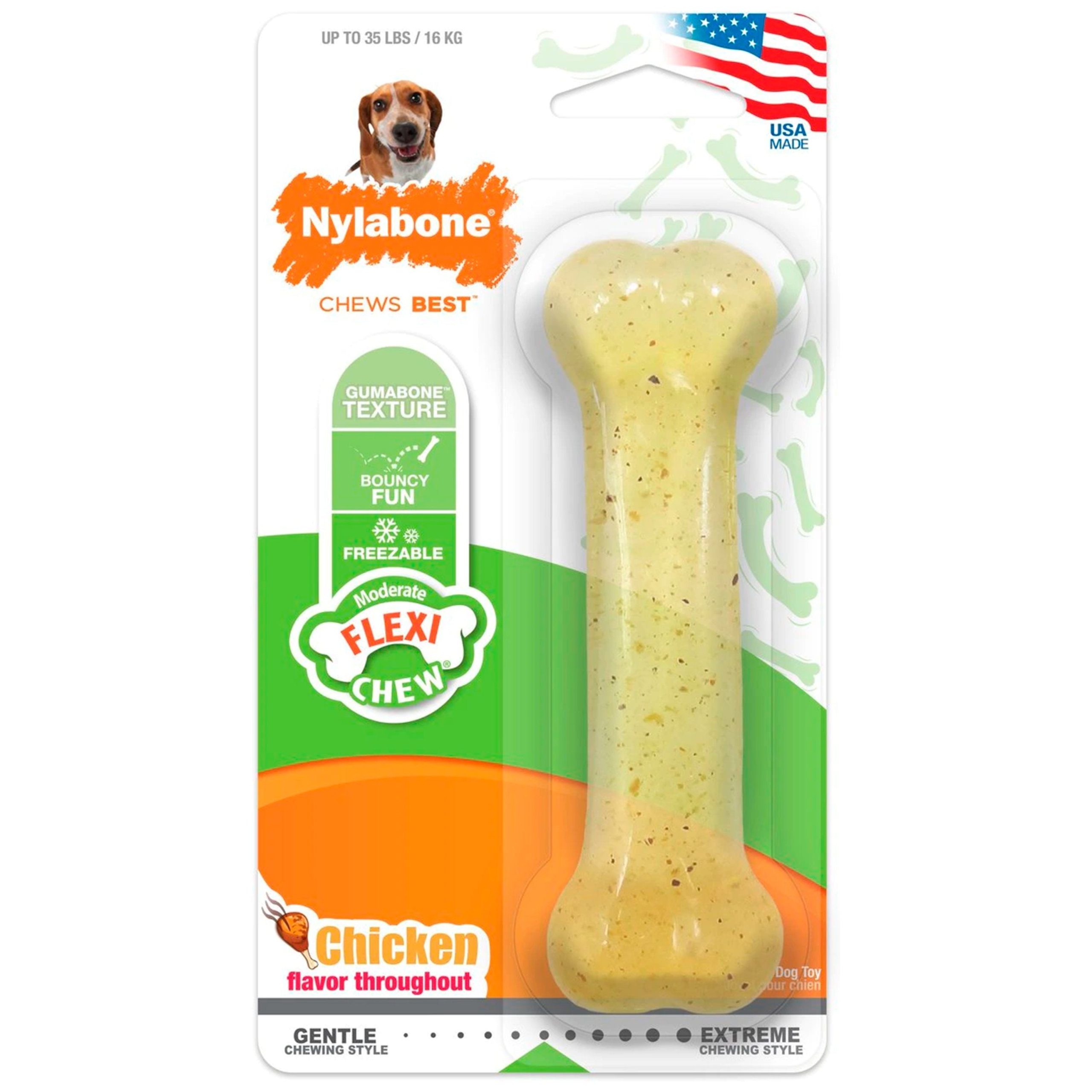 Nylabone Moderate Chew Dog Toy Chicken Medium/Wolf – Up To 35 lbs