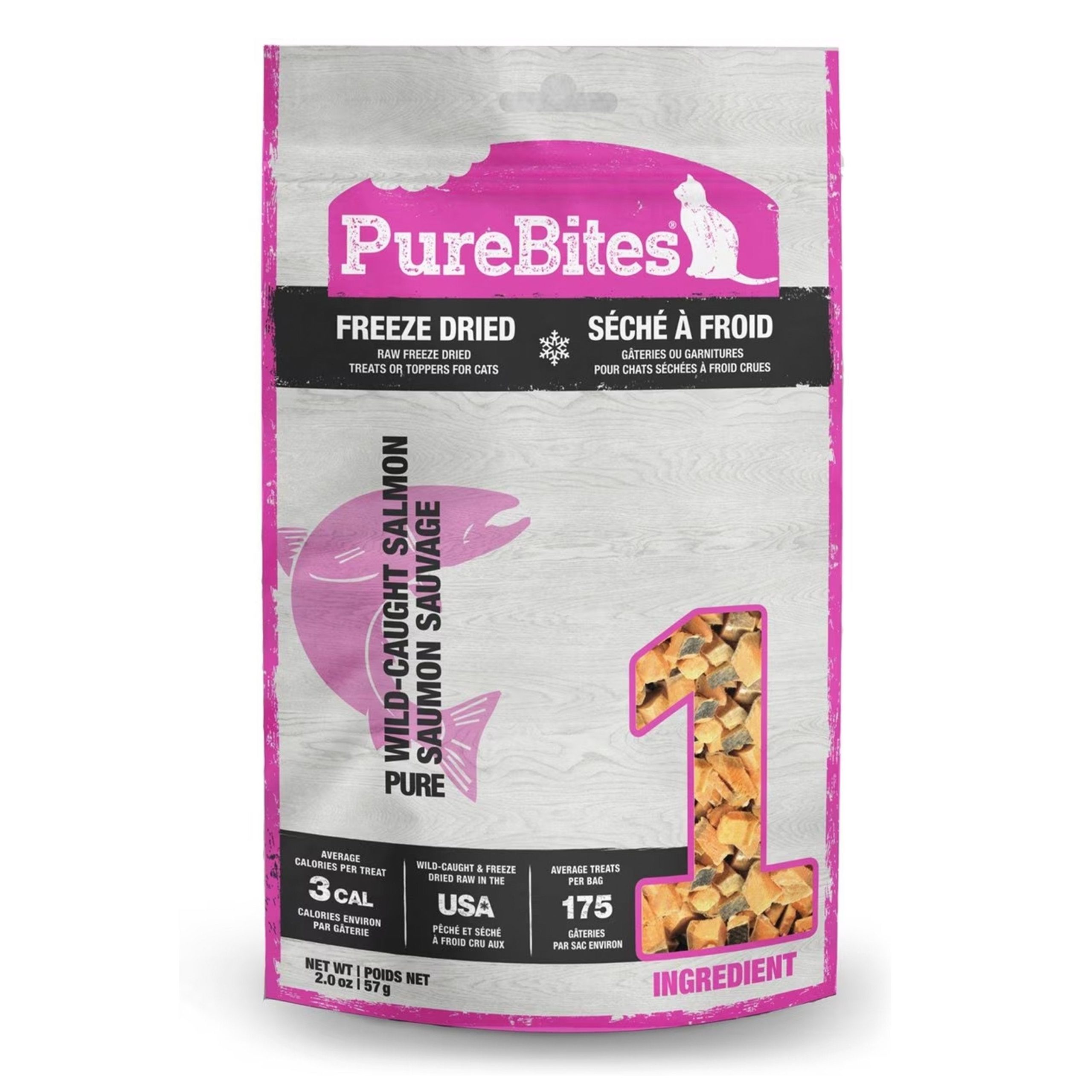 PureBites Wild-Caught Salmon Freeze Dried Pure Cat Treats 2-oz