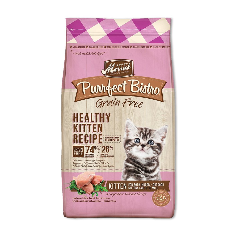 Merrick Purrfect Bistro Grain Free Heathly Kitten Recipe Dry Cat Food 4-lb