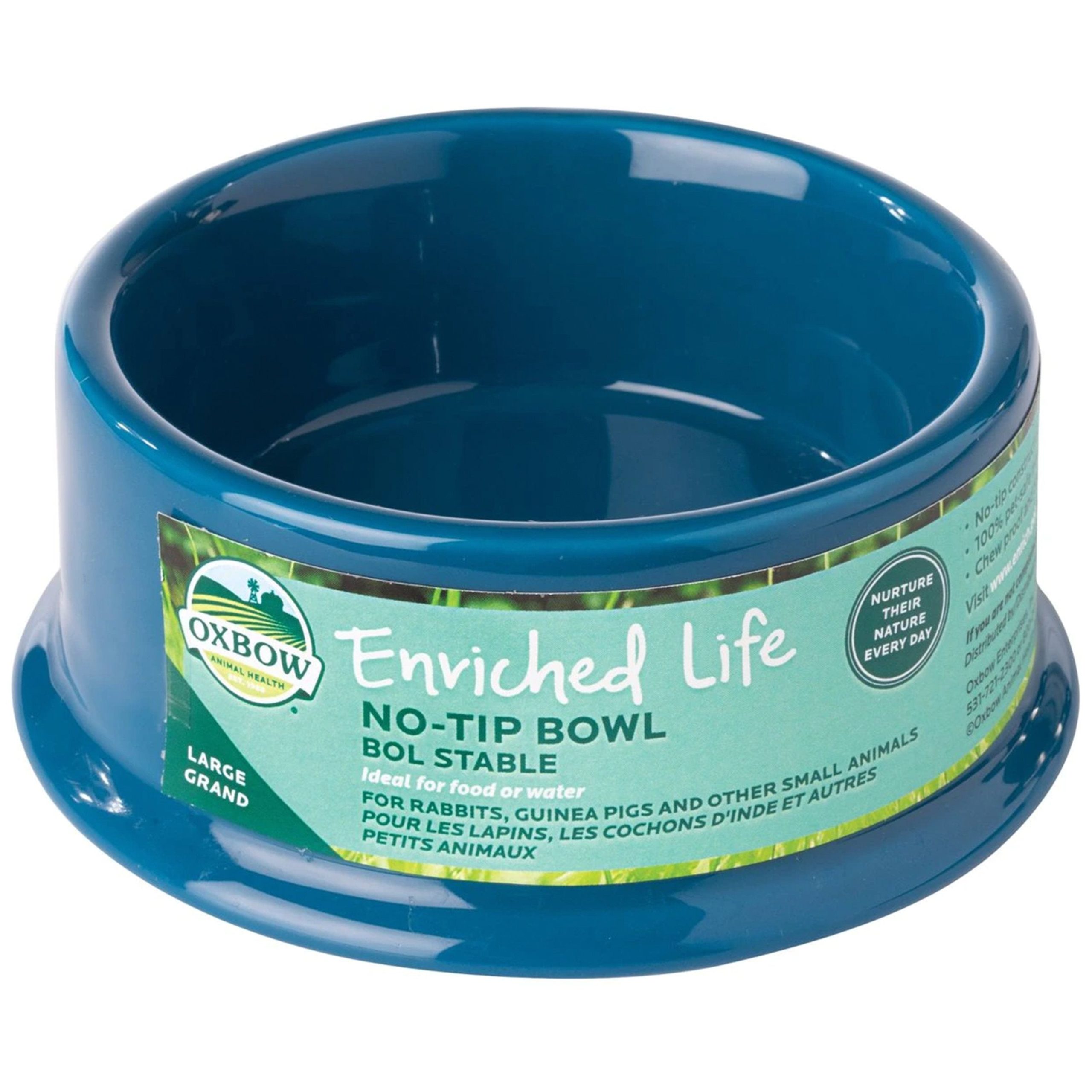 Oxbow Animal Health Enriched Life No-Tip Small Animal Bowl Blue Large