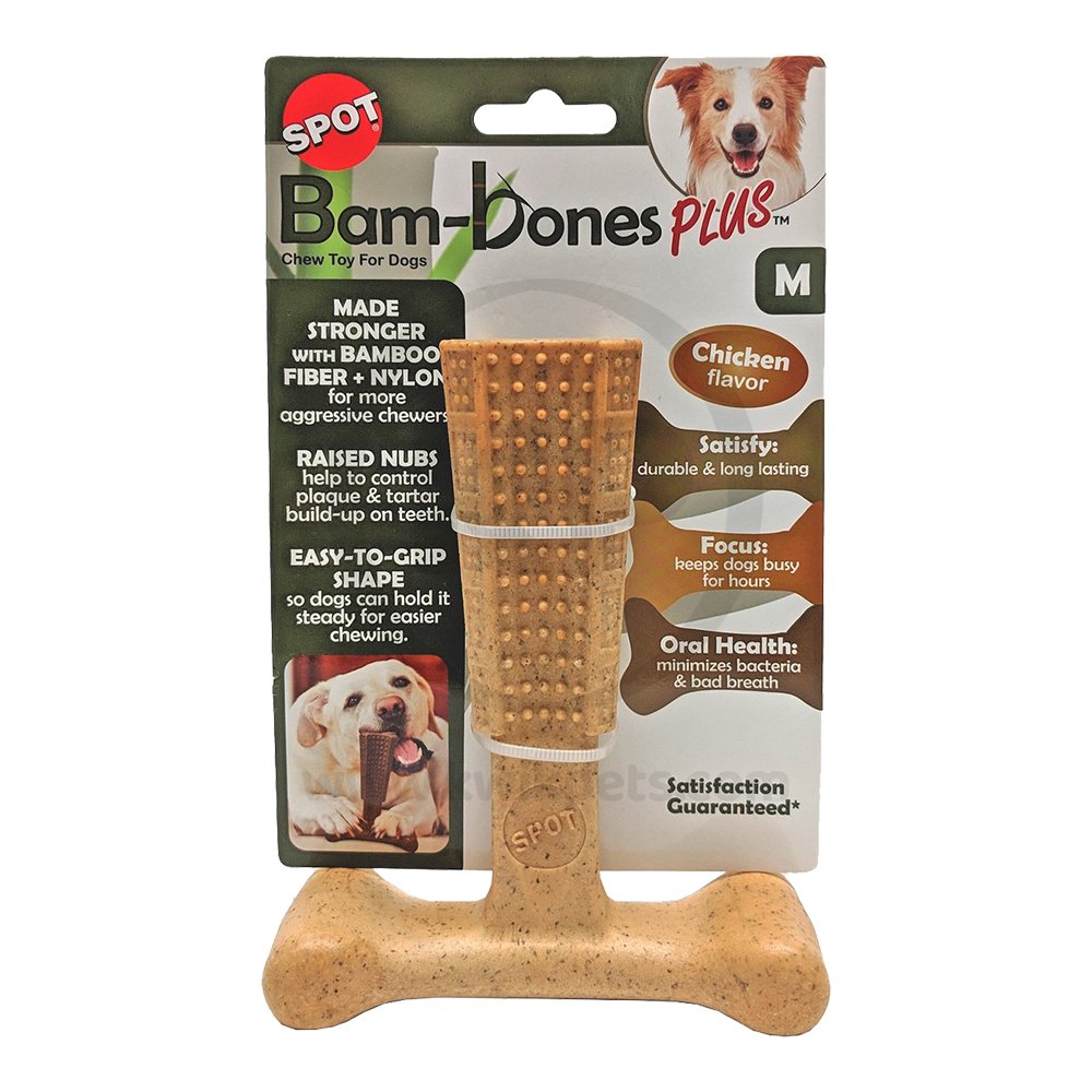 Ethical Pet Spot Bam-Bones Plus Dog Chew Toy Chicken Medium 6-in