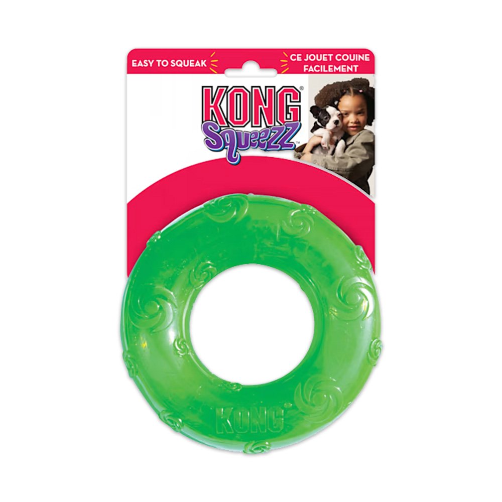 KONG Squeezz Ring Dog Toy Assorted Large