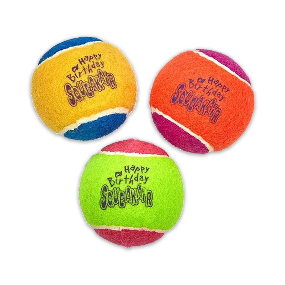 Kong Air Dog Squeakair Dog Toy Birthday Balls Medium 3 Count