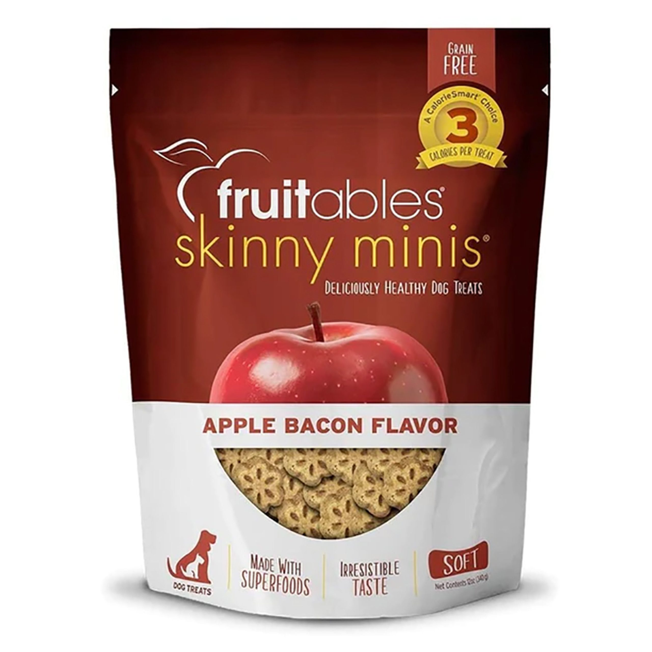 Fruitables Skinny Minis Apple Bacon Soft Dog Treats 12-oz