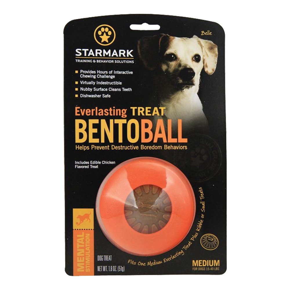 Starmark Bento Ball Dog Toy Orange Medium