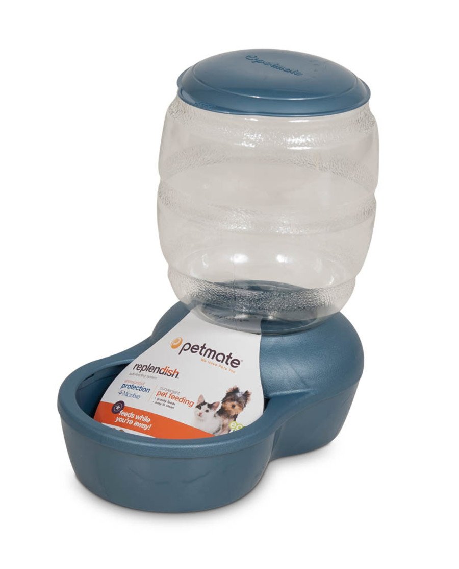 Petmate Replendish Automatic Dog & Cat Gravity Feeder with Microban Pearl Peacock Blue X-Small