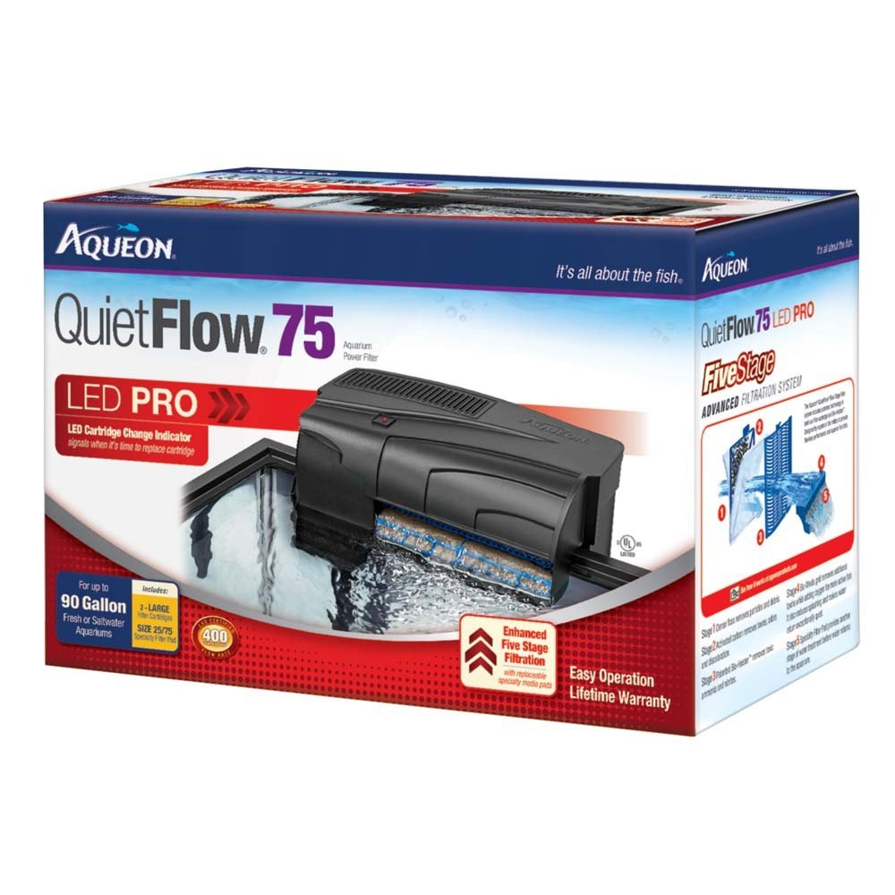 Aqueon QuietFlow LED PRO Aquarium Power Filter Size 75