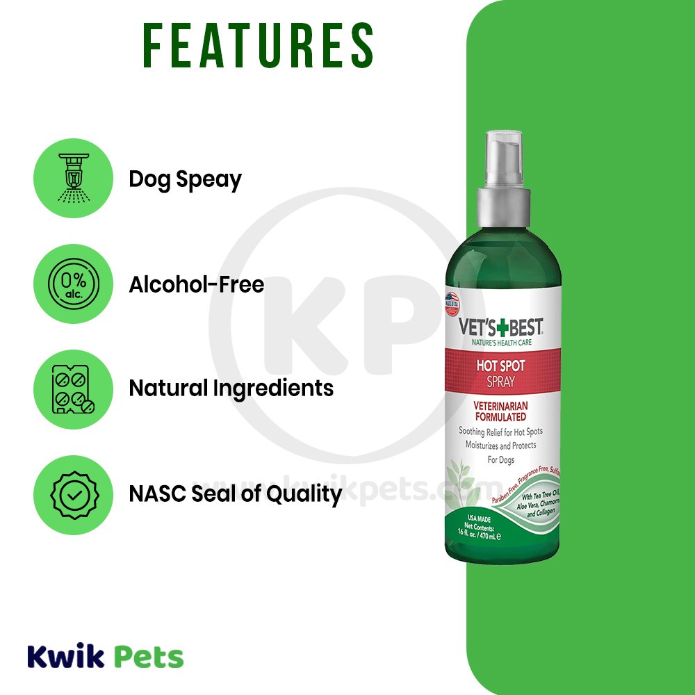 Vet’s Best Hot Spot Fast Itch Relief Spray for Dogs 16-oz