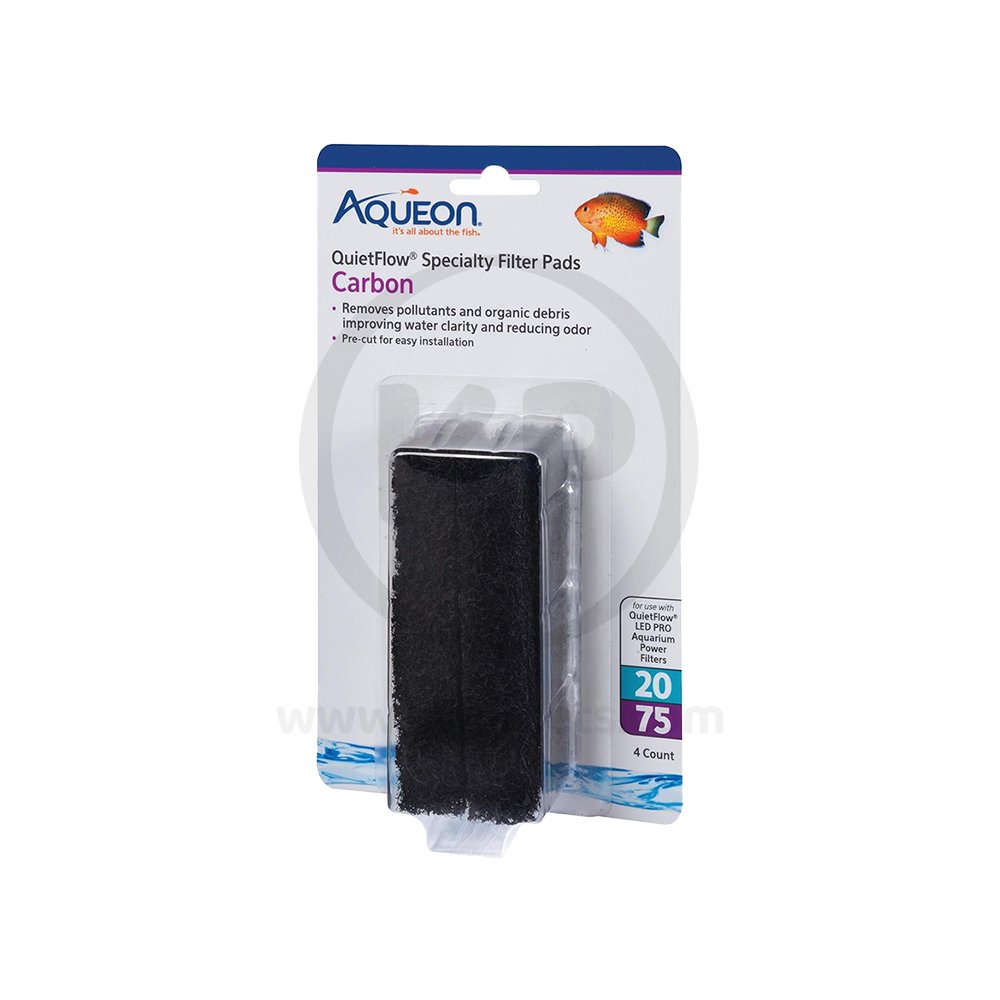 Aqueon QuietFlow Carbon Replacement Specialty Filter Pads 4 Count Size 20/75