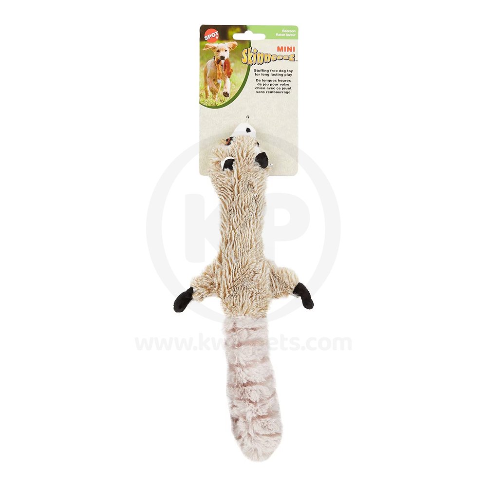 Skinneeez Forest Series Dog Toy Raccoon Gray Mini