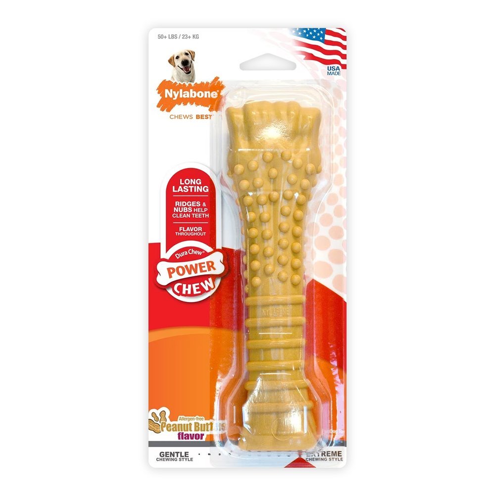 Nylabone Power Chew Dog Toy Peanut Butter XL/Souper – 50+ lbs