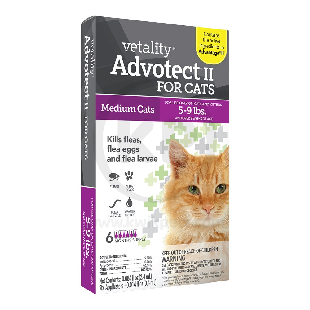 Vetality Advotect II Cat Flea Treatment Cats 5-9 lb 6 Doses