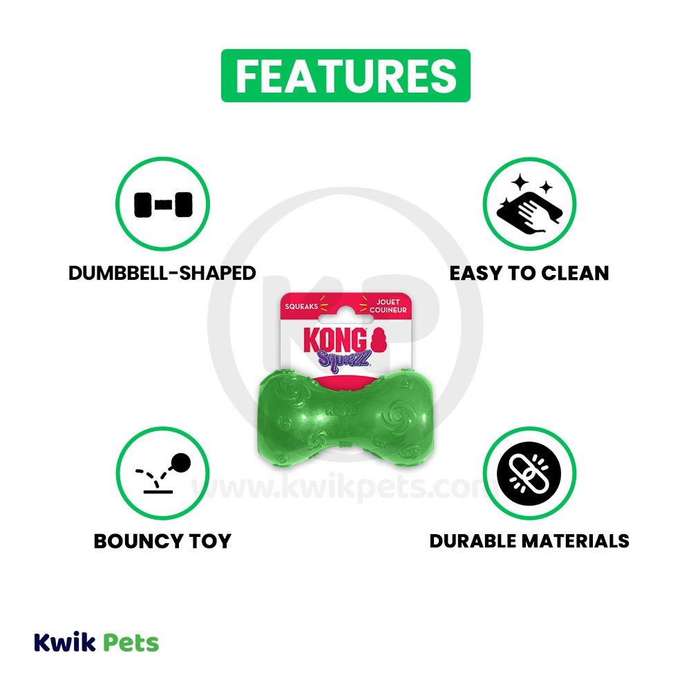 KONG Squeezz Dumbbell Dog Toy Assorted Small