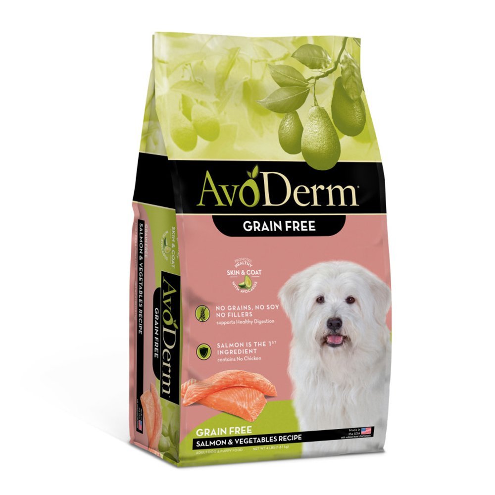 AvoDerm Natural Grain Free Salmon & Vegetables Recipe All Life Stages Dry Dog Food 4-lb