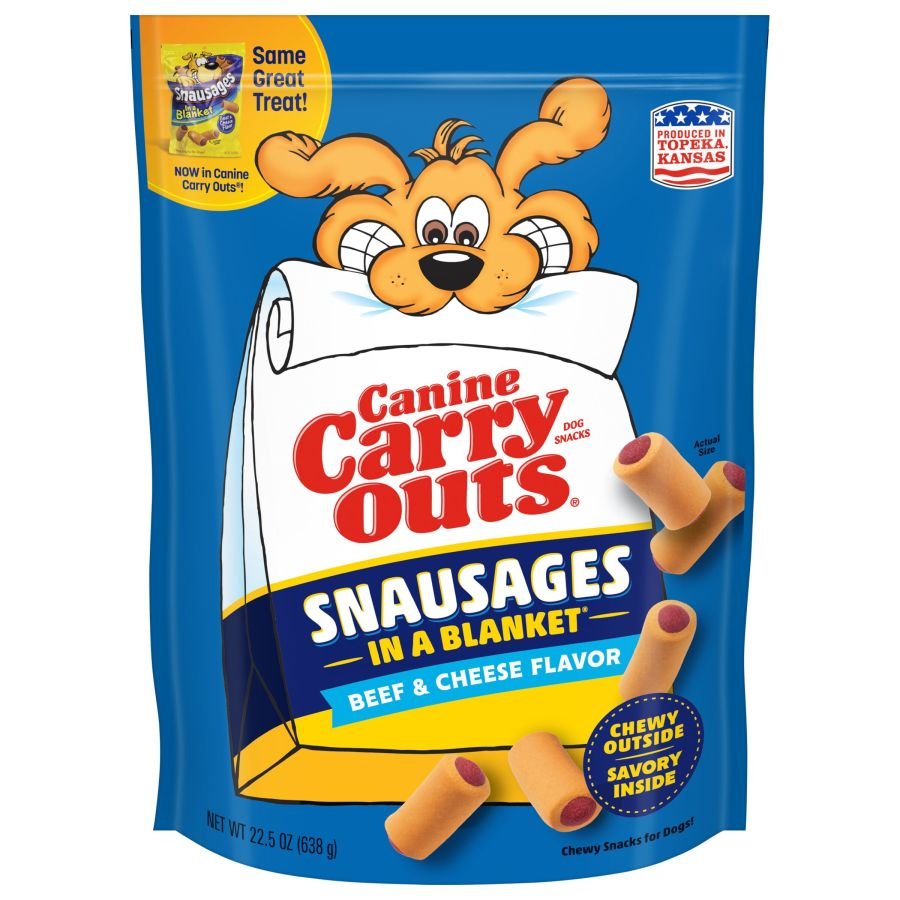 Canine Carry Outs Snausages in a Blanket Dog Treats Beef & Cheese 22.5-oz