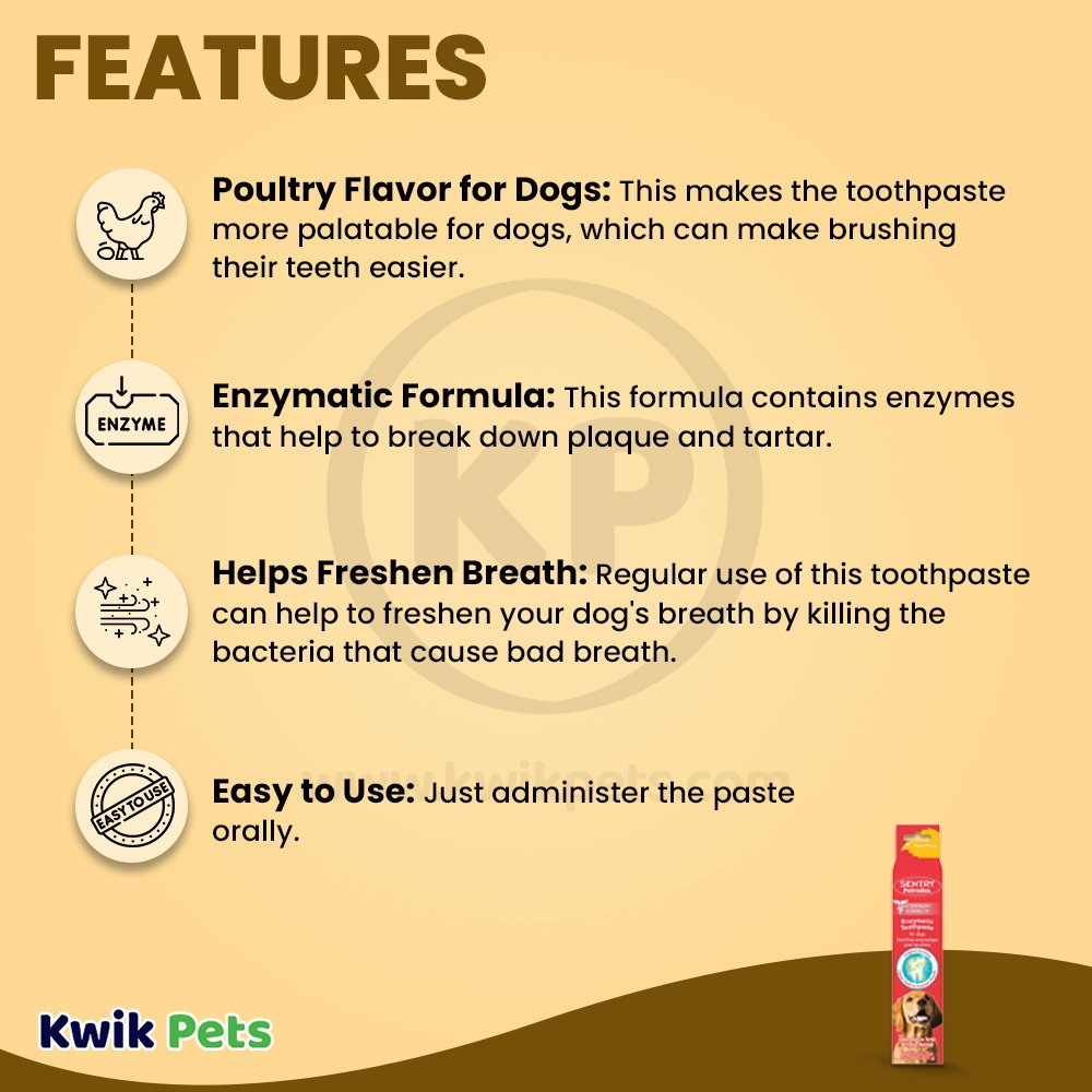 Sentry Petrodex Enzymatic Toothpaste for Dogs Chicken Flavor 2.5-oz