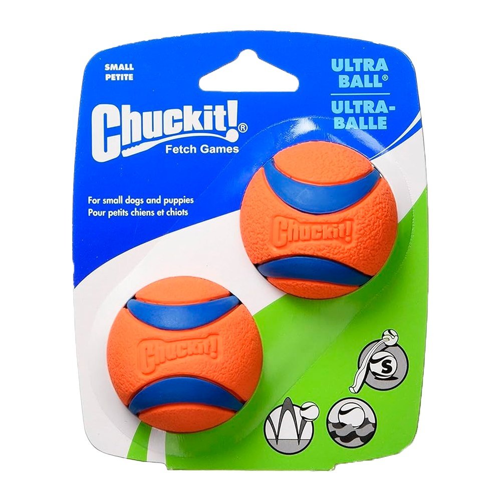 Chuckit! Ultra Ball Dog Toy Blue/Orange Small 2 Count