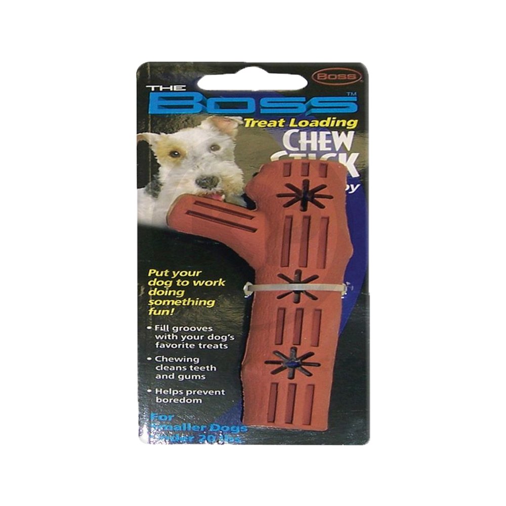 Boss Pet Brown Treat Loading Rubber Chew Stick Dog Toy for Smaller Dogs