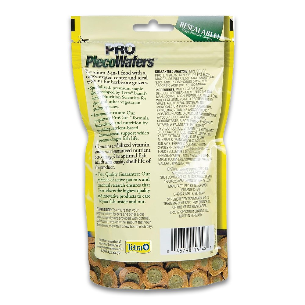 Tetra PRO PlecoWafers Complete Diet for Algae Eaters Fish Food 5.29-oz