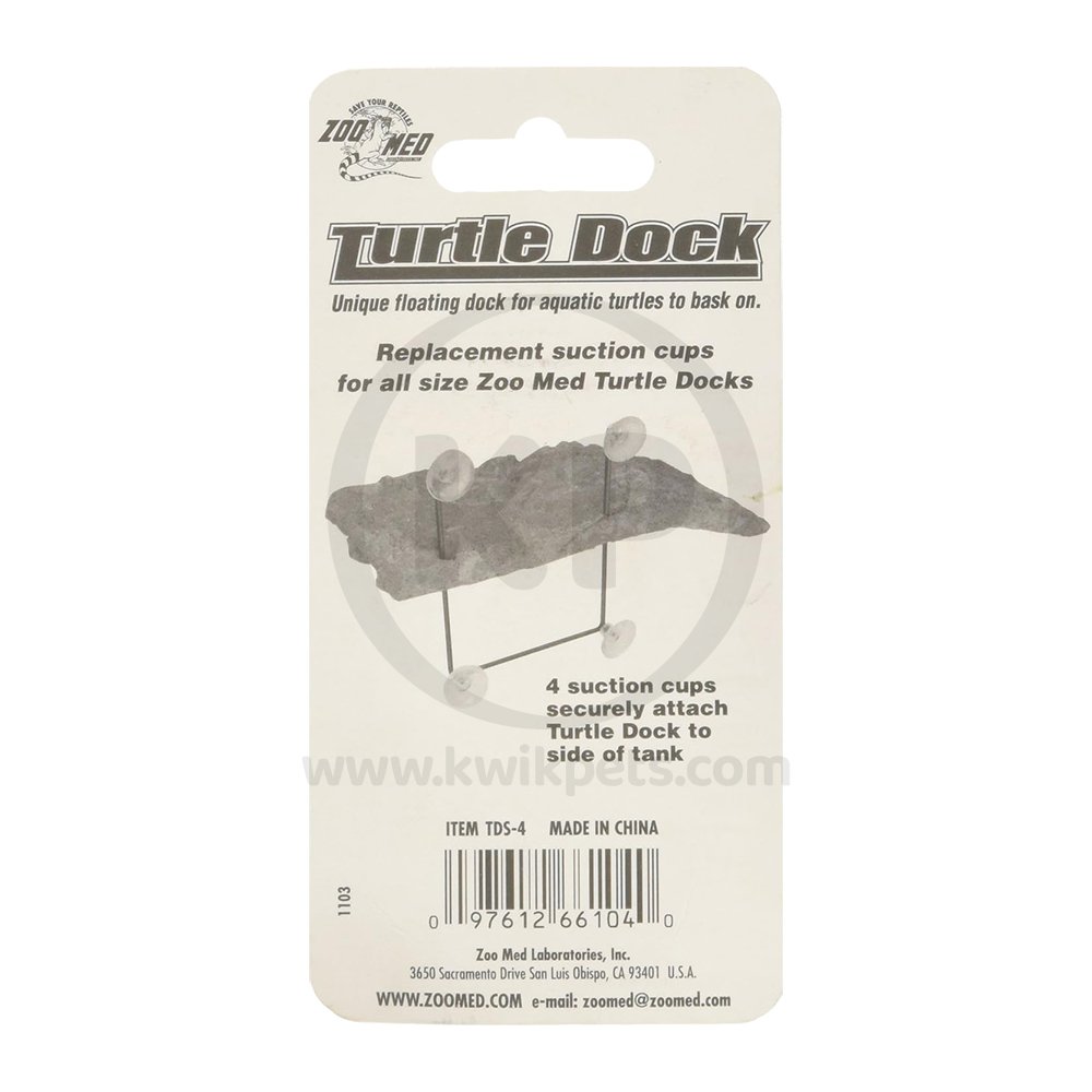 Zoo Med Turtle Dock Replacement Suction Cups Clear 4 Count