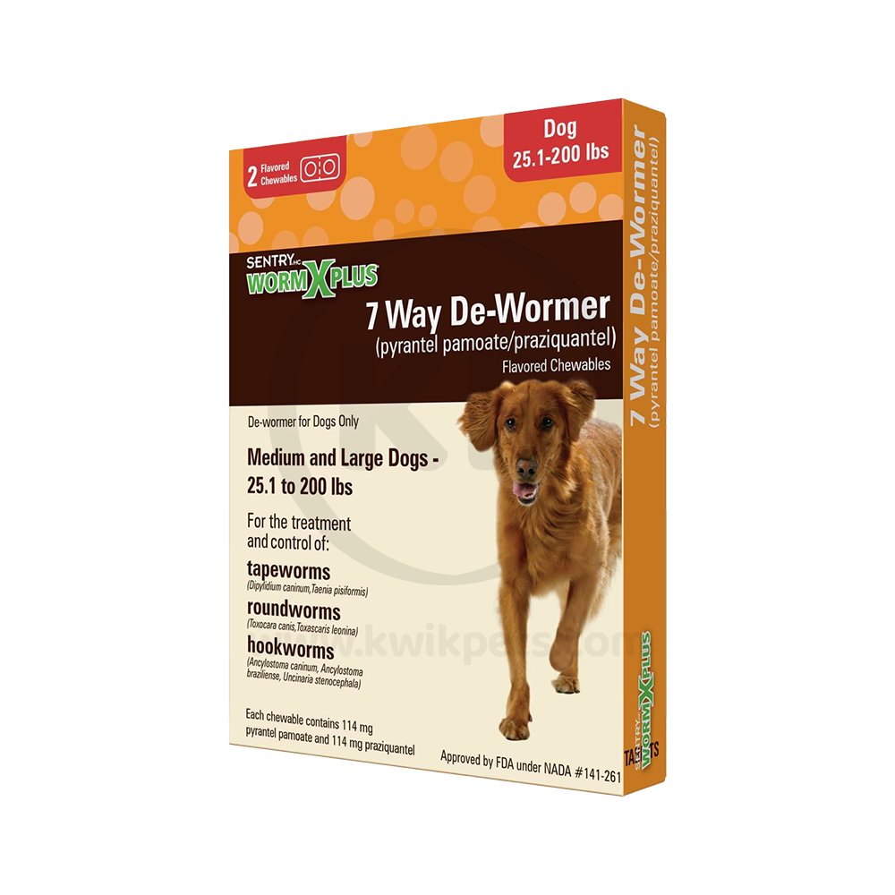 Sentry Worm X Plus 7 Way De-Wormer for Large Dogs 2 Count