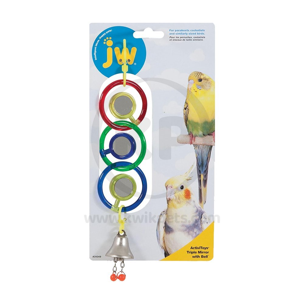 Jw Pet Activitoy Triple Mirror with Bell Bird Toy Small/Medium