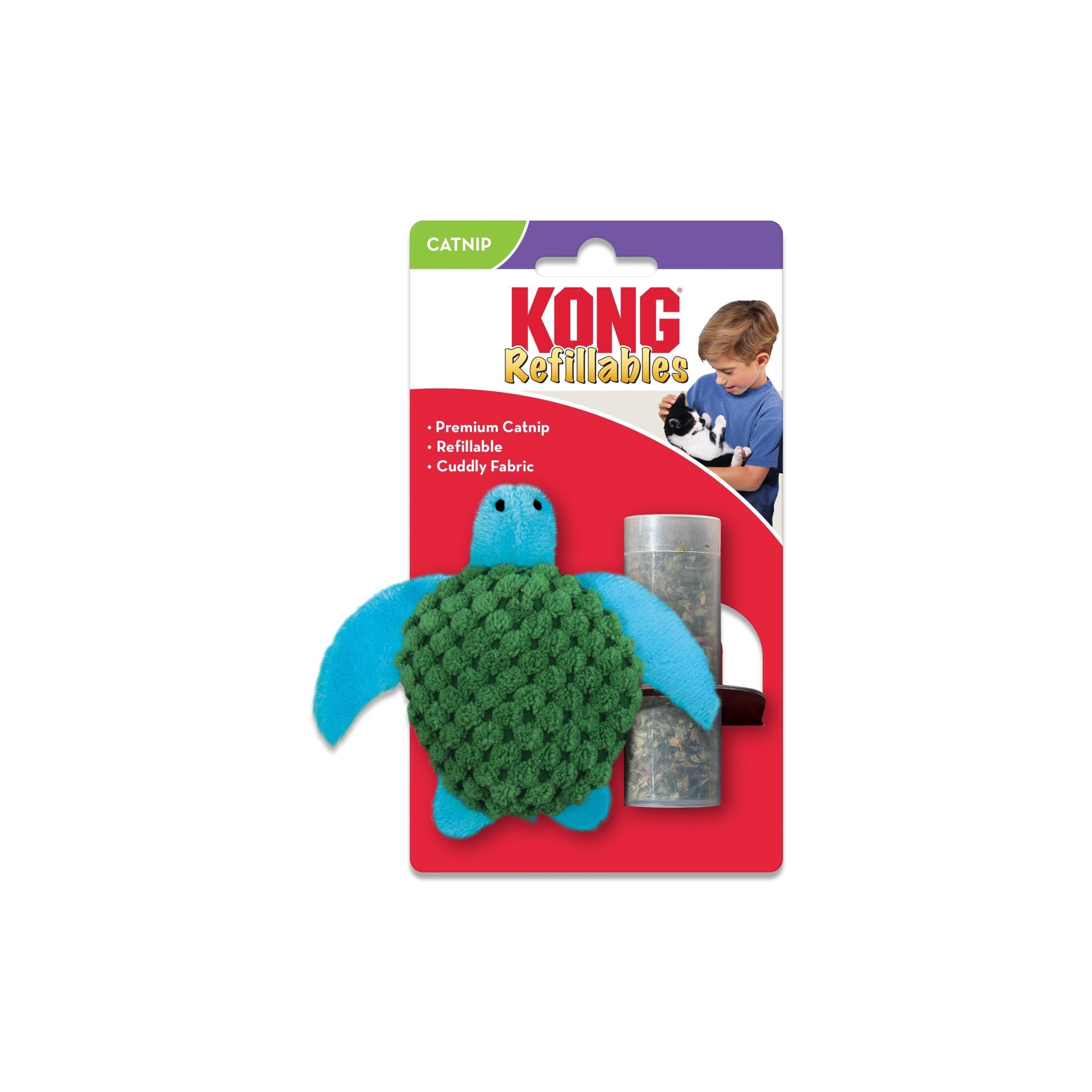 KONG Refillable Catnip Turtle Cat Toy Green One Size