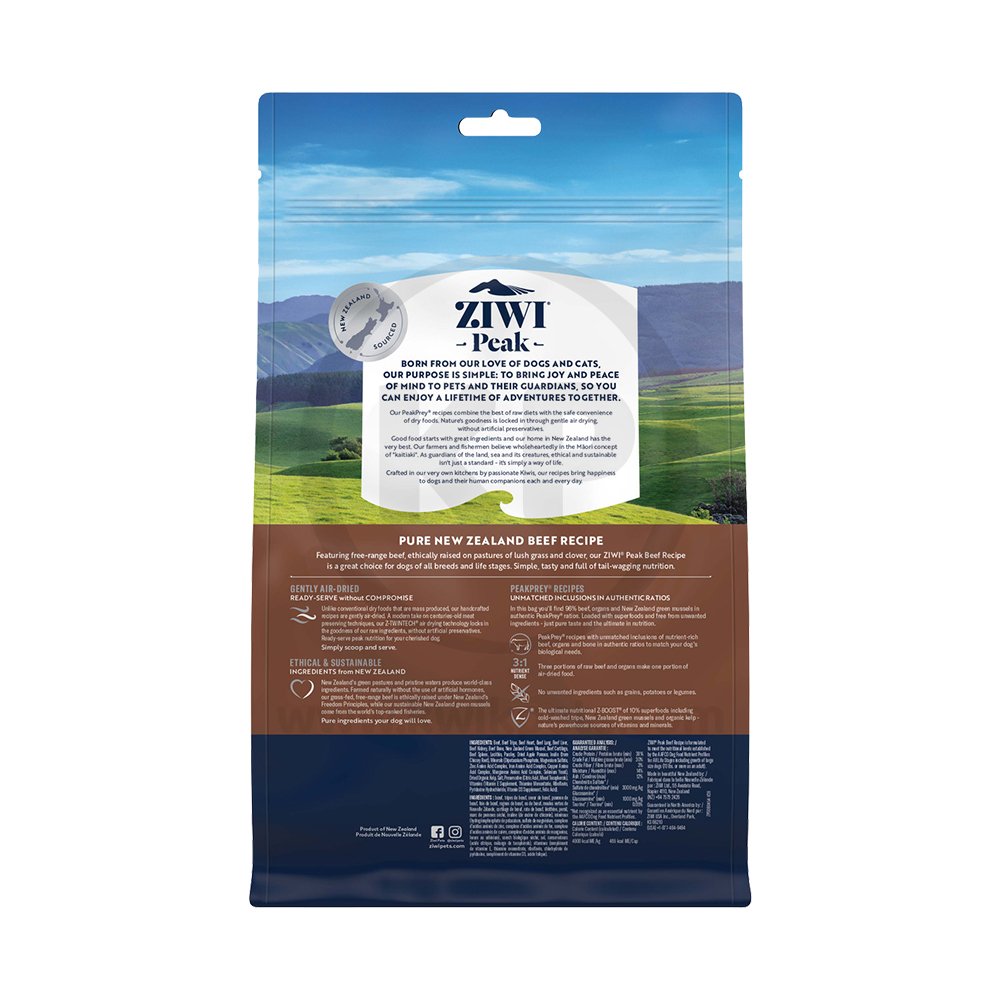 Ziwi Peak Air Dried Dog Food Beef Recipe 5.5-lb