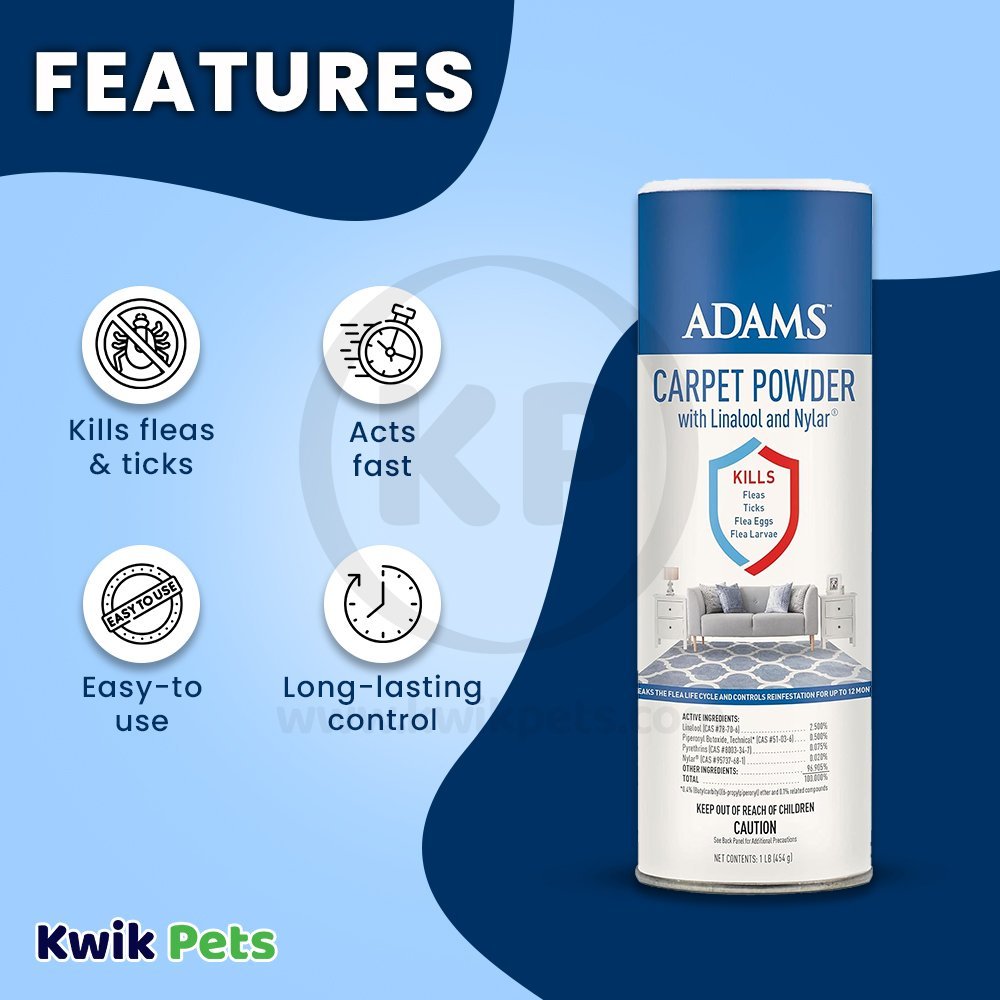 Adams Carpet Powder with Linalool and Nylar 16-oz