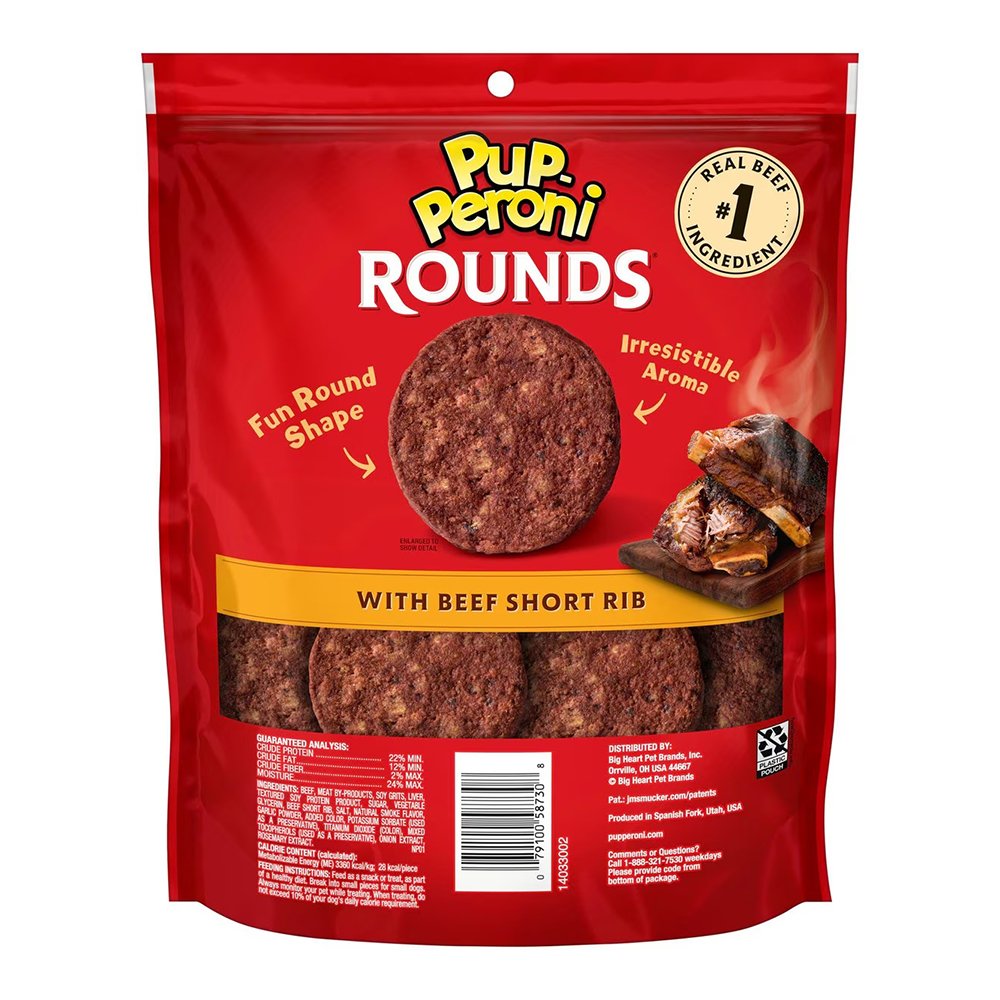 Pup-Peroni Rounds Dog Treats Beef Short Rib 20.5-oz