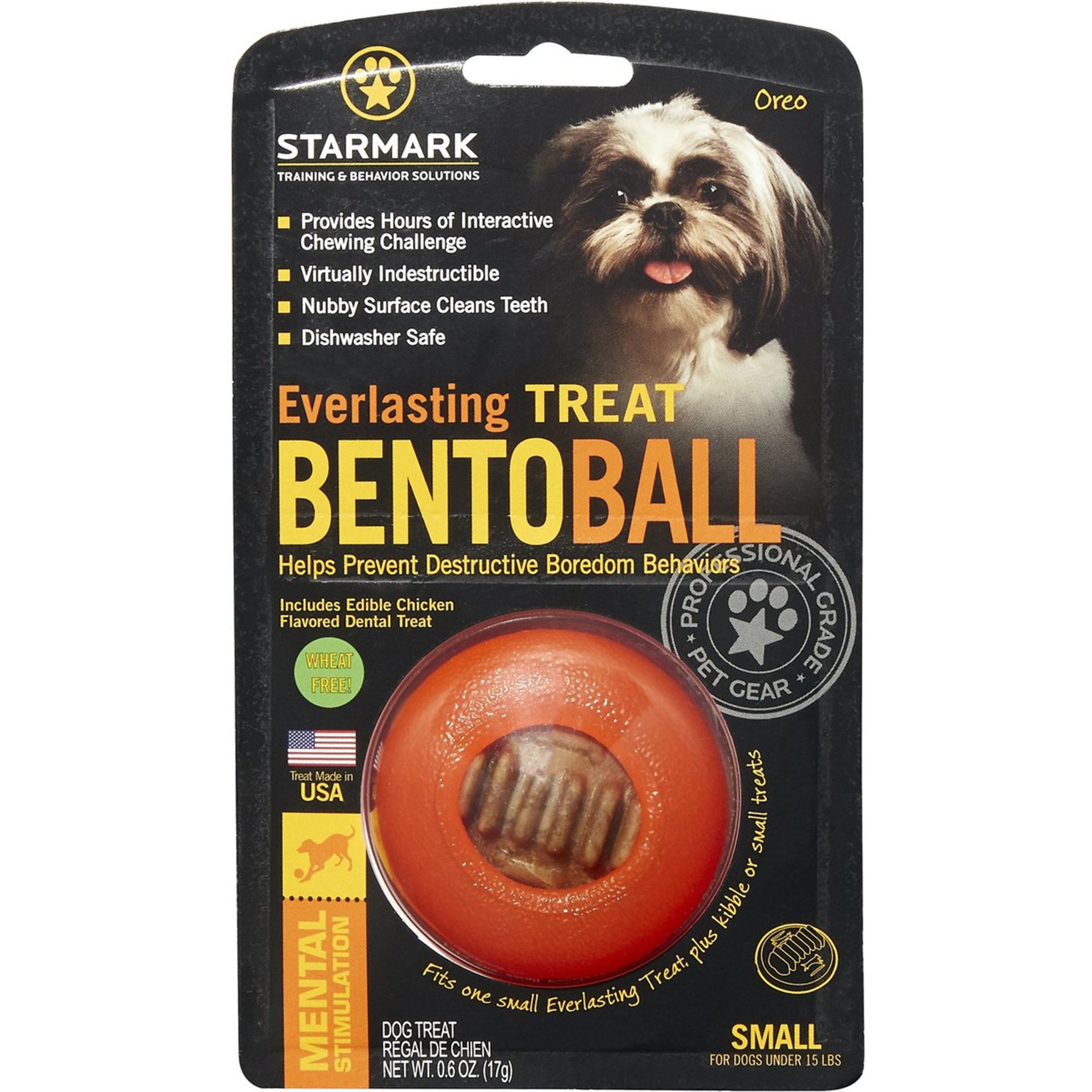 Starmark Bento Ball Dog Toy Orange Small