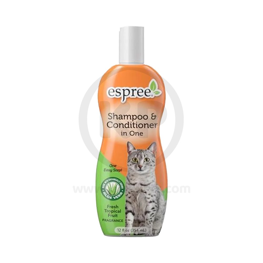 Espree Shampoo & Conditioner in One for Cats with Aloe Fresh Tropical Fruit 12-oz