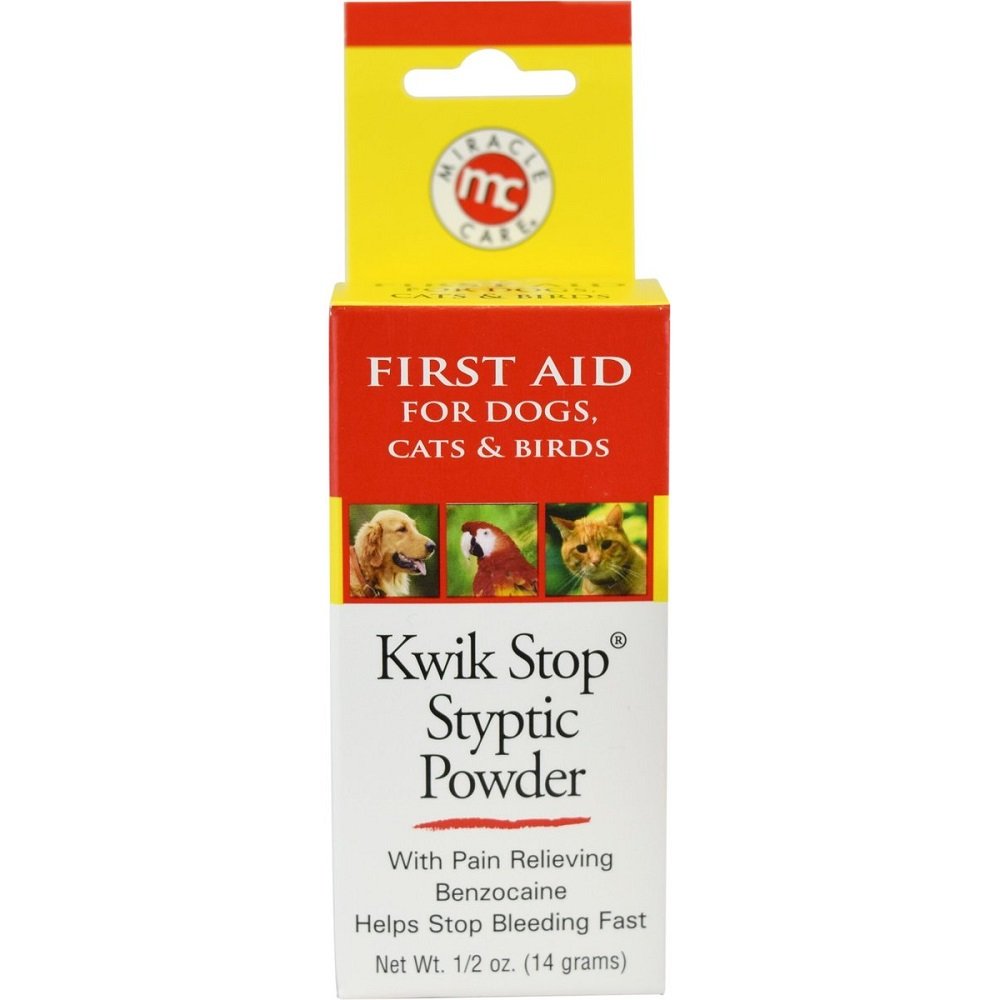 Kwik-Stop Styptic Powder for Dogs Cats & Birds 0.5-oz