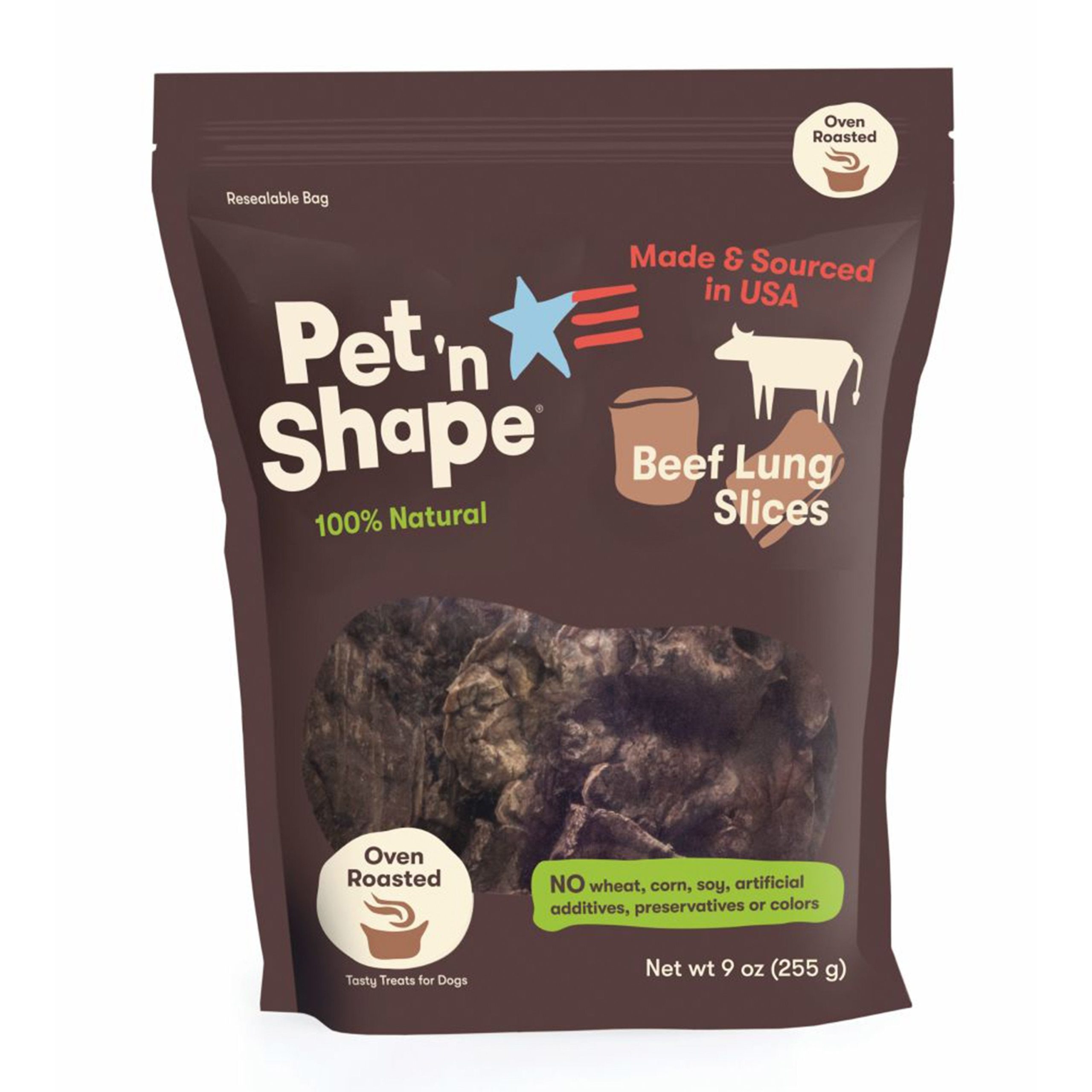 Pet ‘n Shape Oven Roasted Beef Lung Slices Crunchy Dog Treats 9-oz