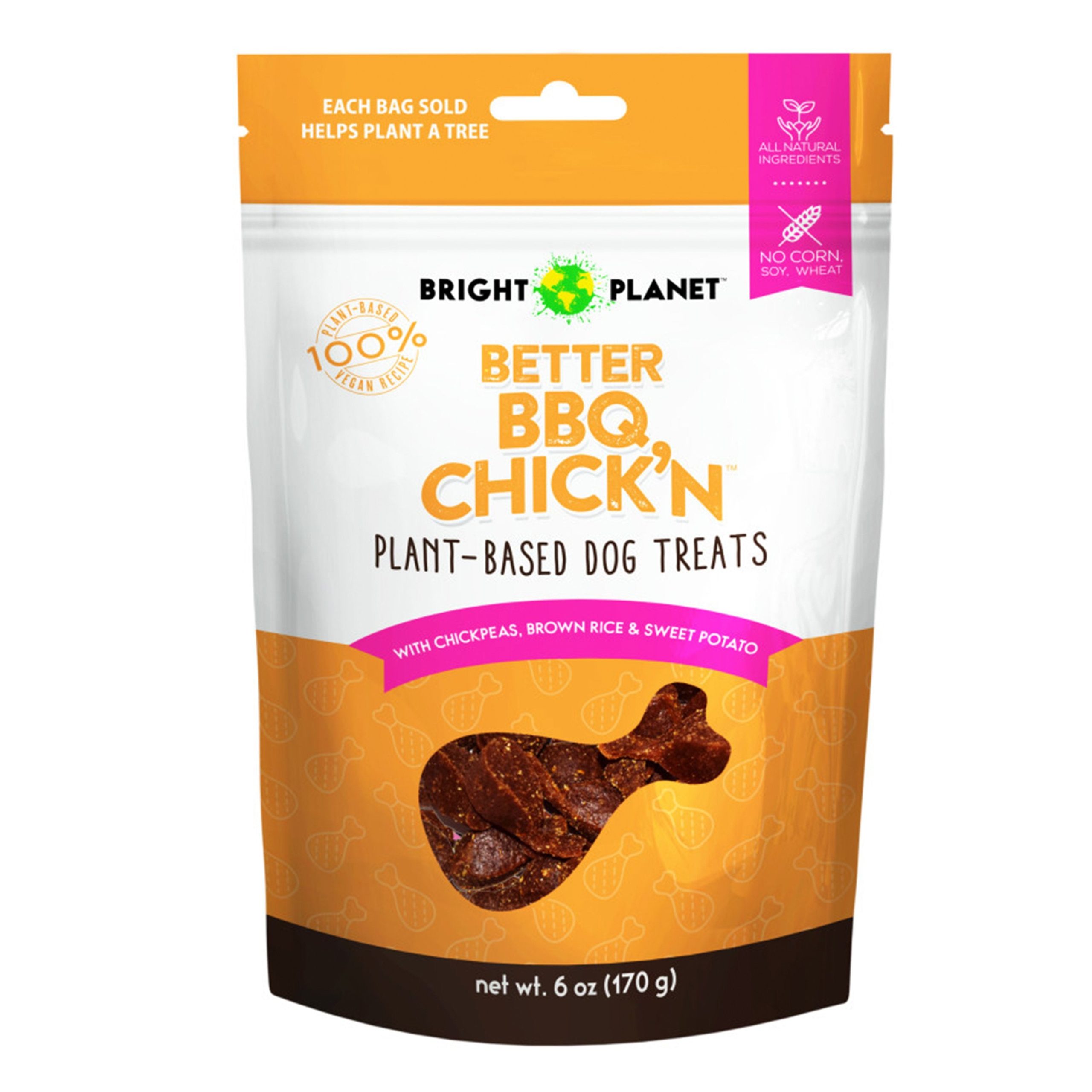 Bright Planet Pet Better BBQ Chick’n Plant-Based Dog Treats 6-oz