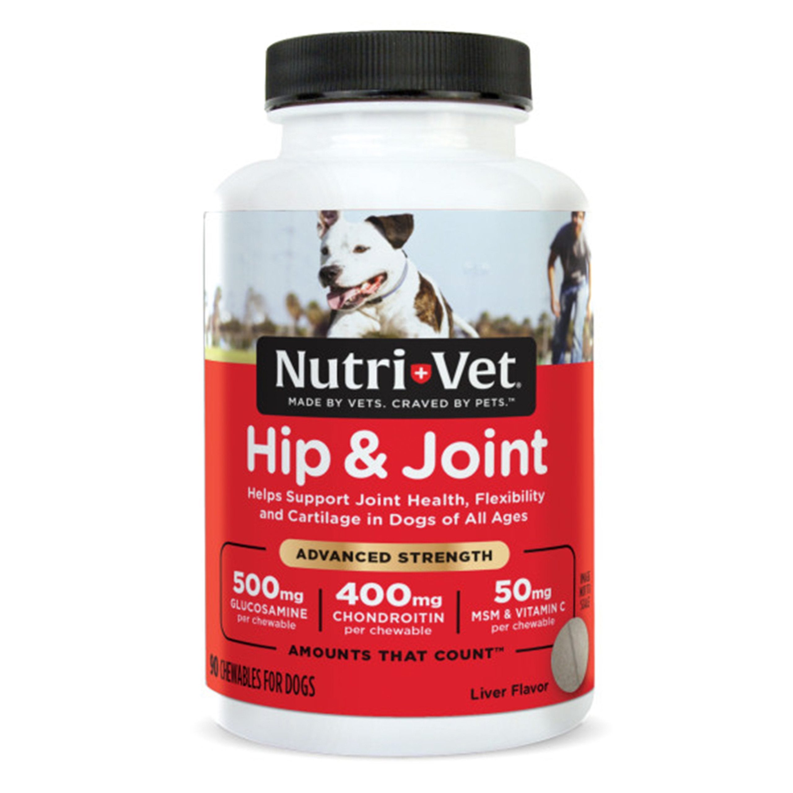 Nutri-Vet Hip & Joint Advanced Strength Chewables for Dogs Liver 90 Count