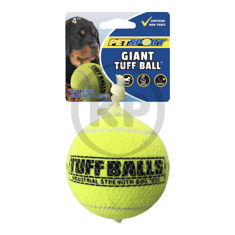 Petsport USA Giant Tuff Ball Dog Toy Yellow 1 Count 4-in