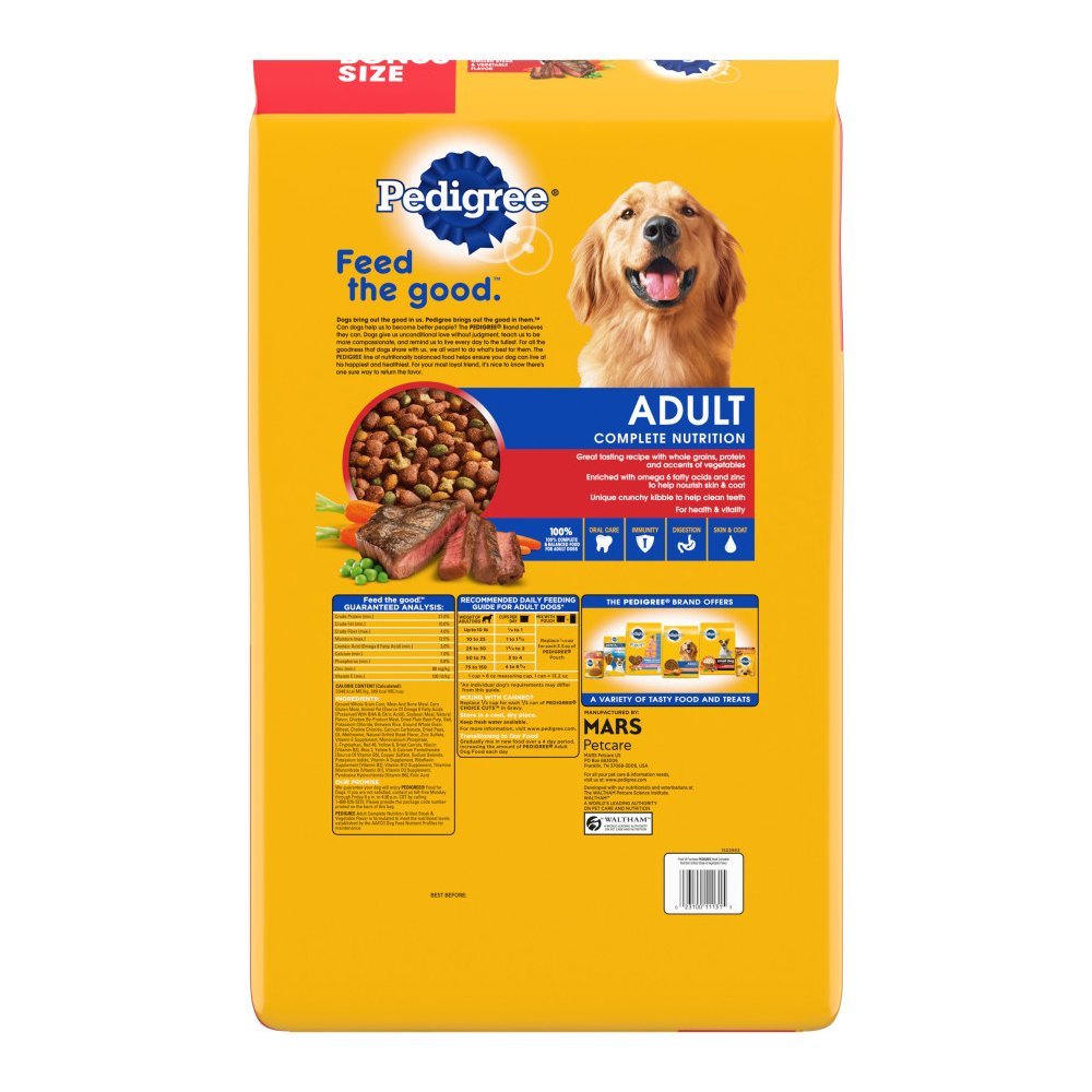 Pedigree Complete Nutrition Adult Dry Dog Food Grilled Steak & Vegetable 20.4-lb