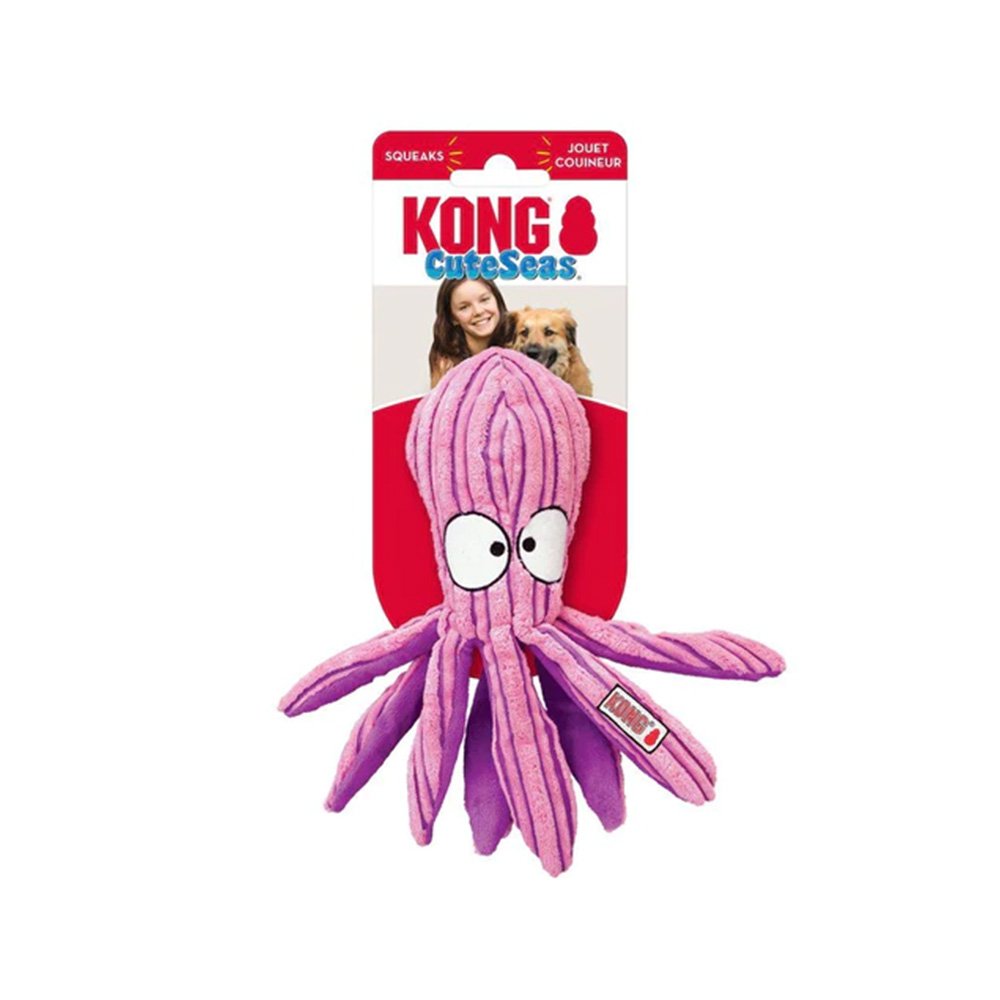 KONG CuteSeas Octopus Dog Toy Pink Purple Medium