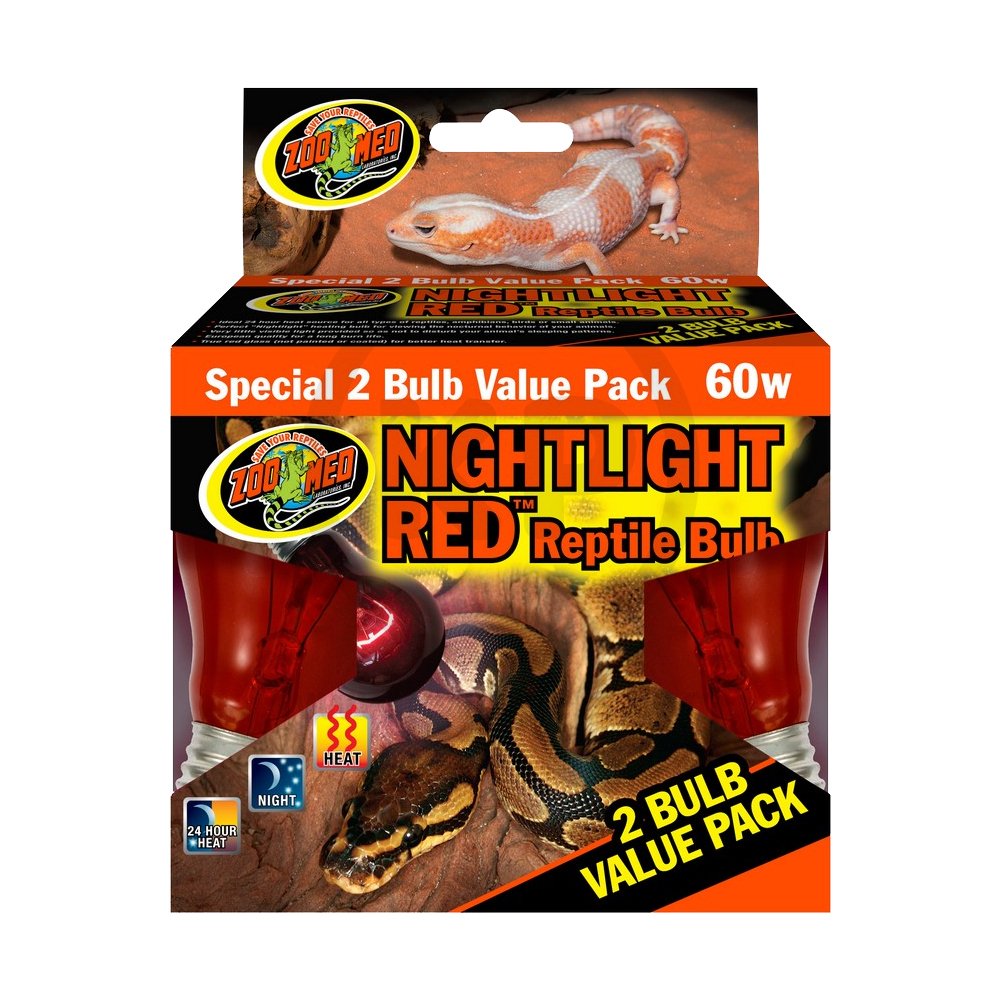 Zoo Med Nightlight Red Reptile Bulb 60W 2 Count