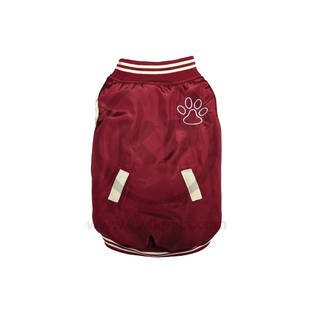 Fashion Pet Varsity Jacket Denim Cranberry, XXS